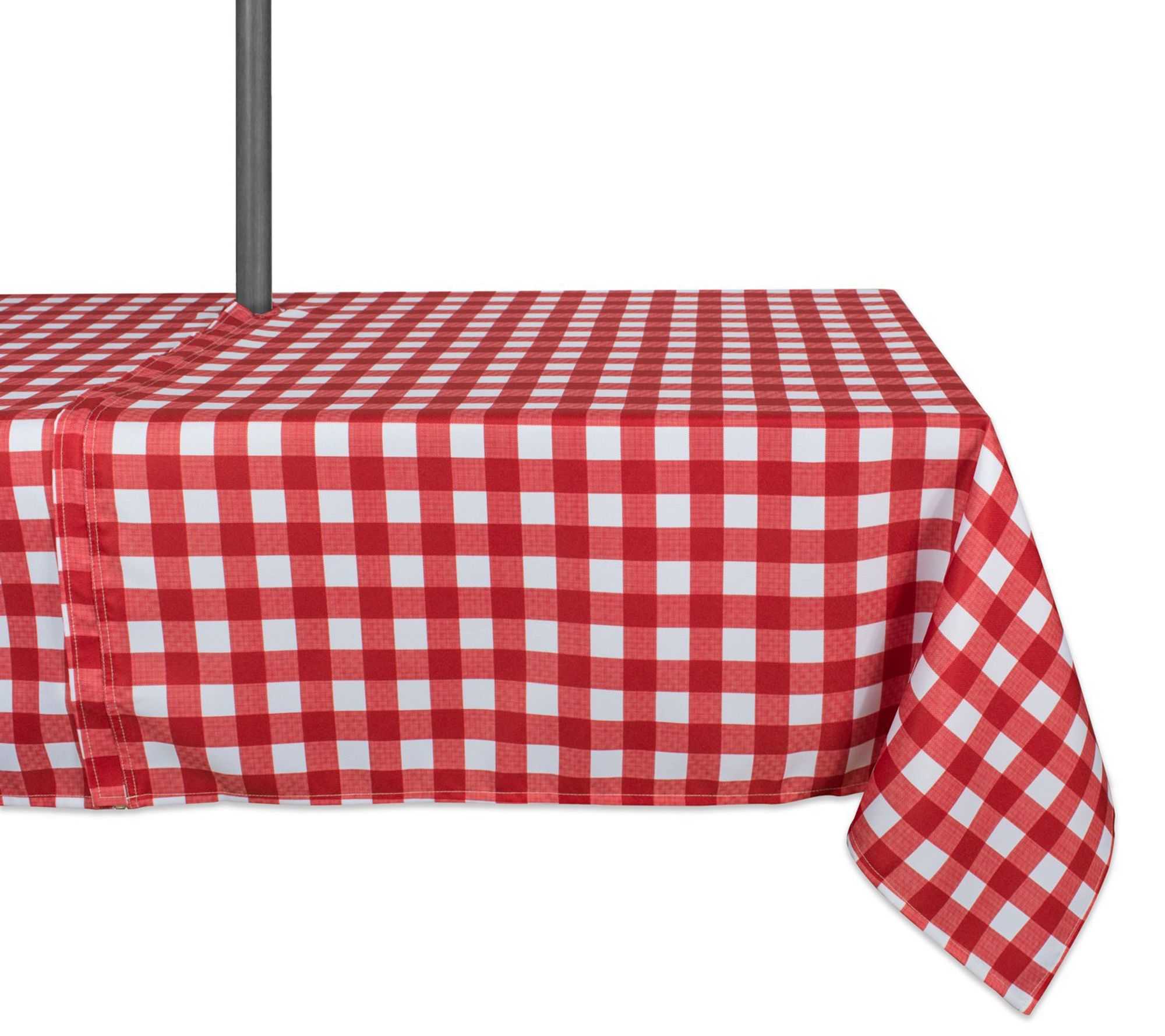 Design Imports Check Outdoor Tablecloth w/ Zipper 60" x 120"