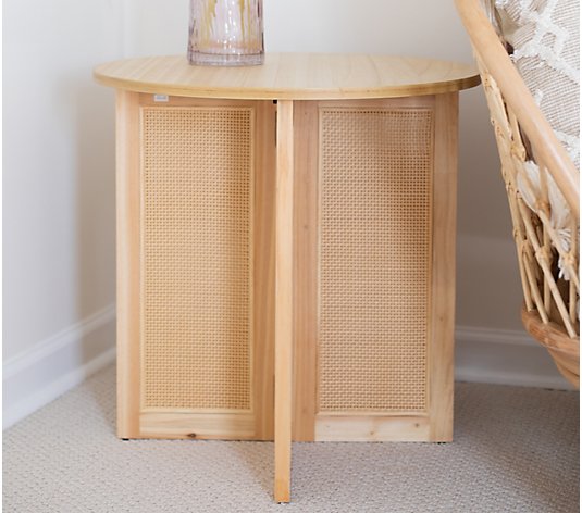 22" Side Table with Faux Cane Detail by Lauren McBride