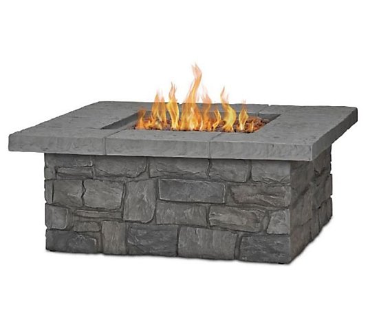Real Flame Sedona Square Fire Table w/ Nat GasConversion Kit