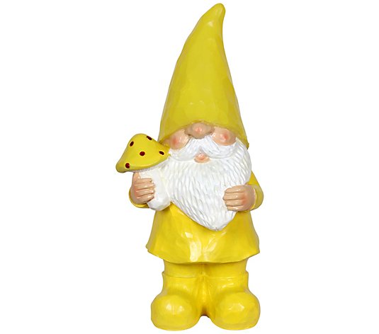 Solar Woodland Gnome with Mushroom Yellow by Exhart