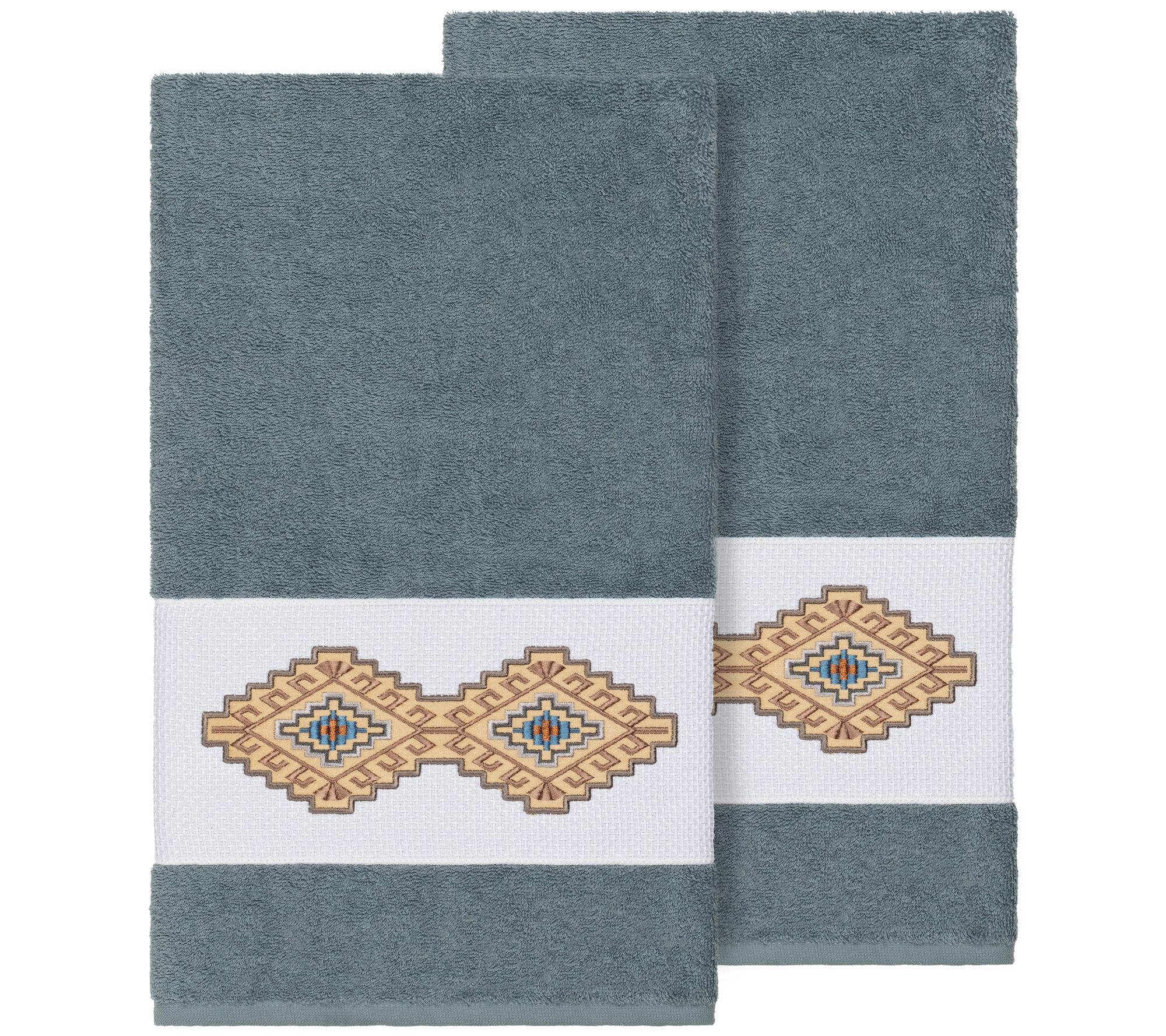 Linum Home Textiles Gianna 2PC Embellished BathTowel Set