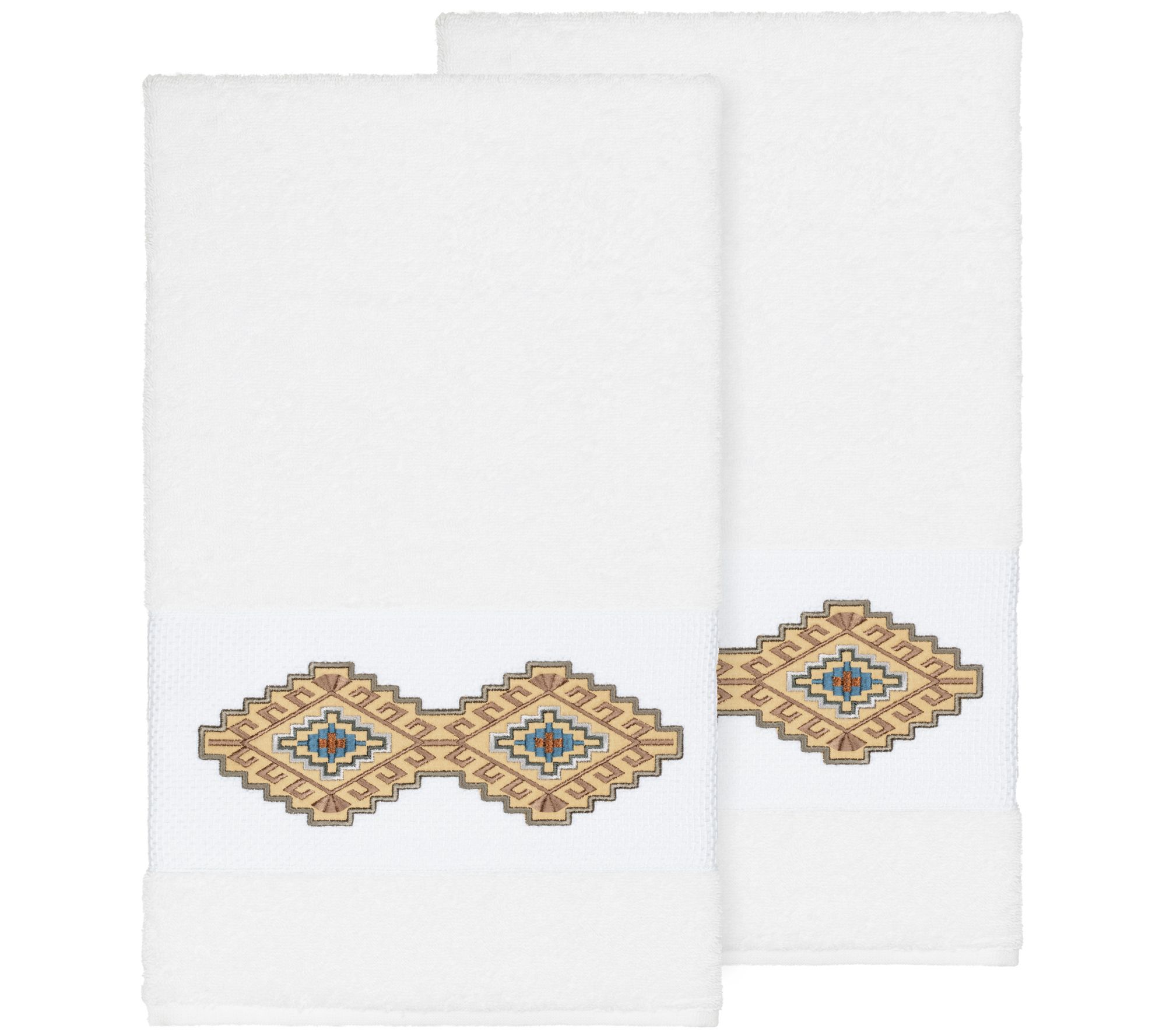 Linum Home Textiles Gianna 2PC Embellished BathTowel Set