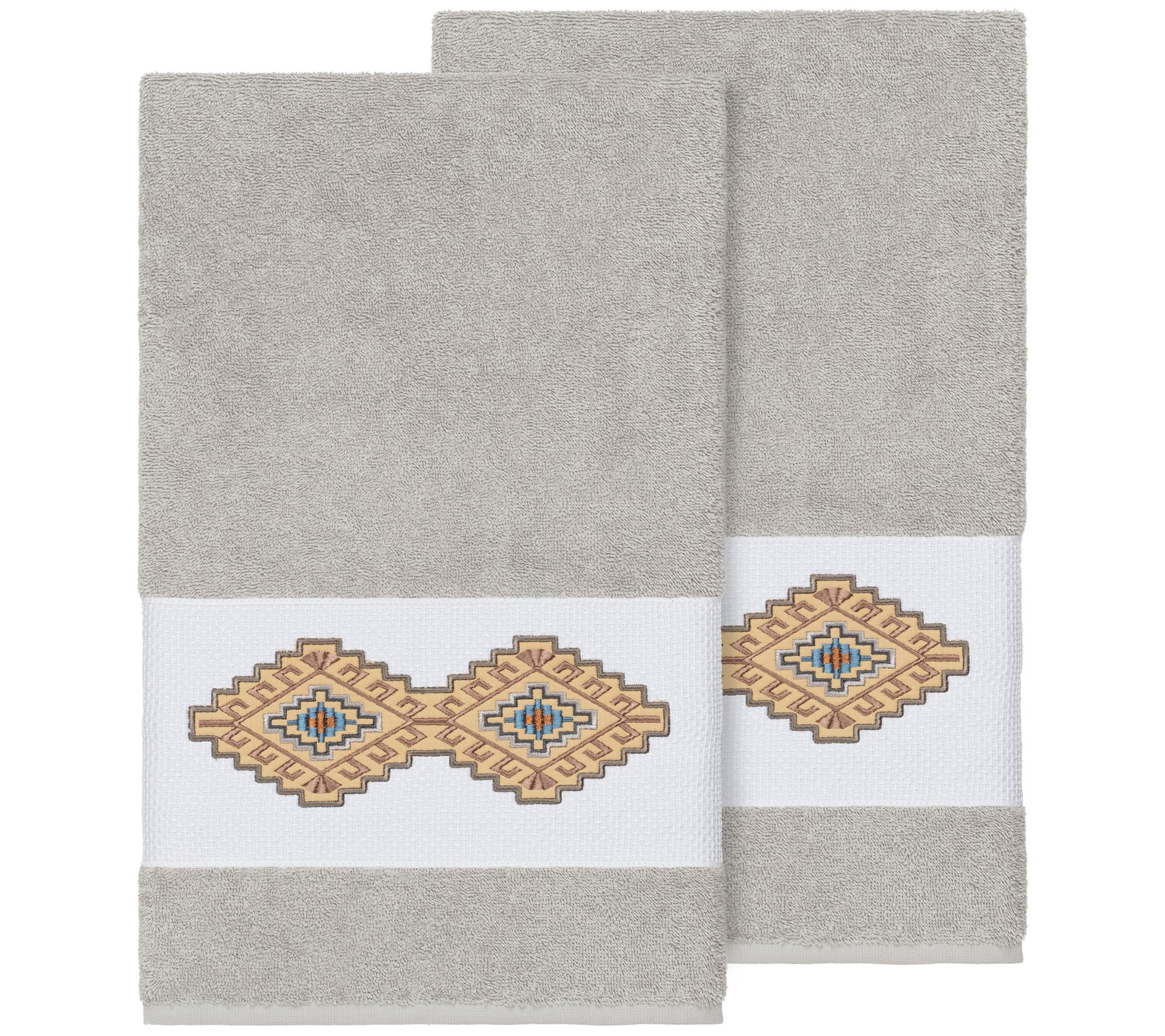 Linum Home Textiles Gianna 2PC Embellished BathTowel Set