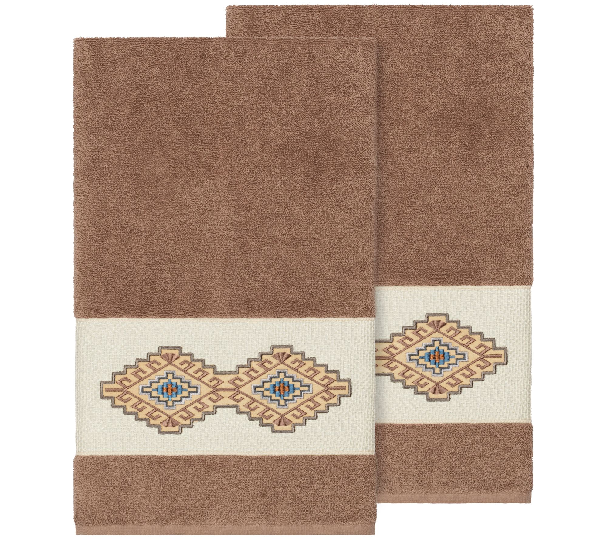 Linum Home Textiles Gianna 2PC Embellished BathTowel Set