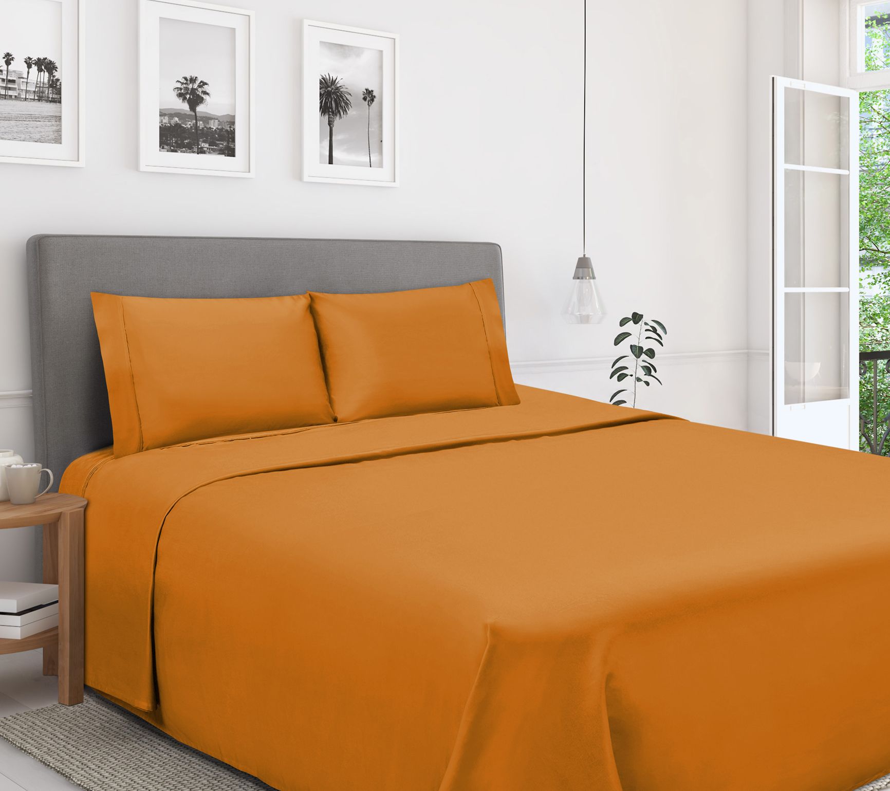 Superior 1200 T C Egyptian Cott on 4-Piece Sheet Set Queen