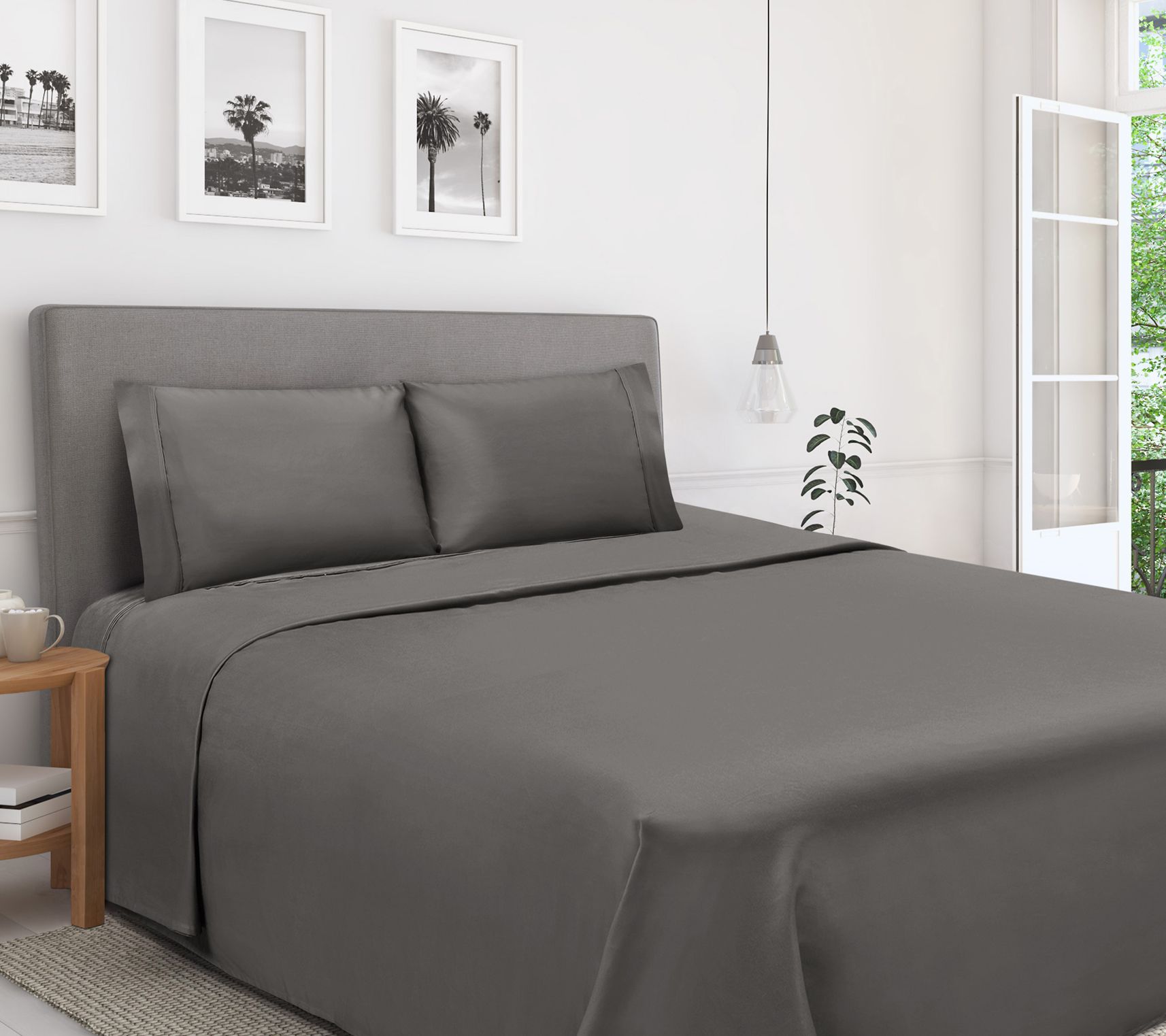 Superior 1200 T C Egyptian Cott on 4-Piece Sheet Set Queen