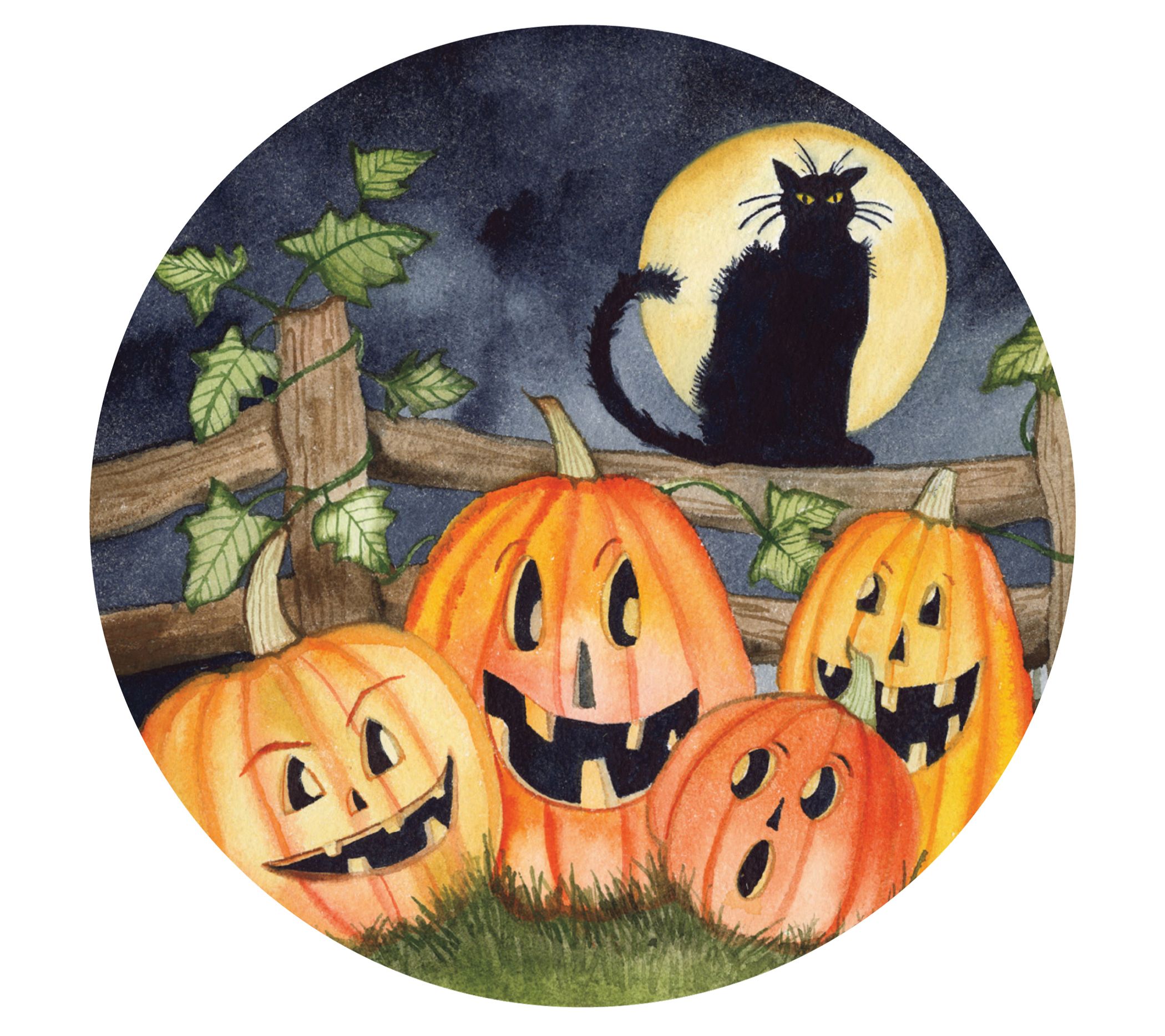 Courtside Market Haunting Halloween N 12" x 12" Circular Board