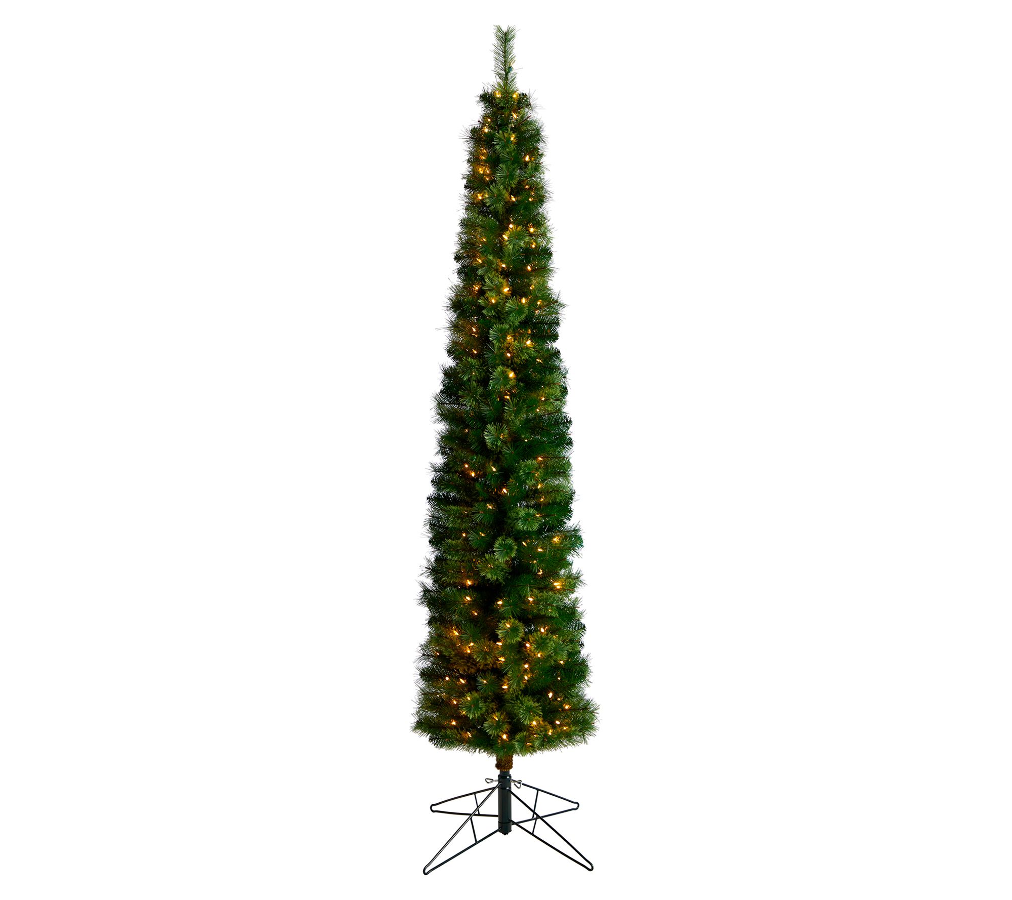 Nearly Natural 8' Green Pencil Tree w/200 Cle ar Lights
