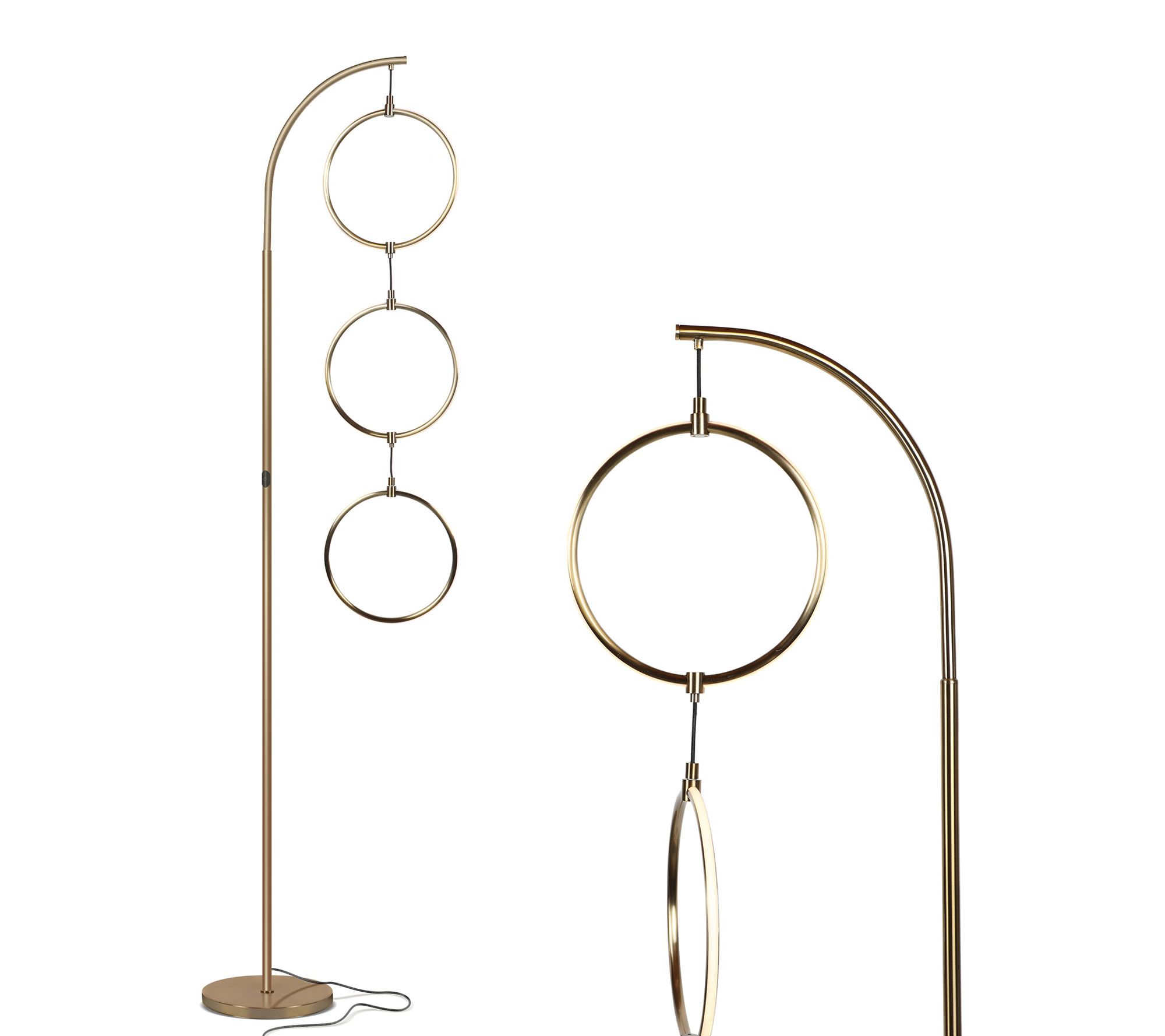 Brightech Nova 74"H Antiqued Brass LED Floor La p