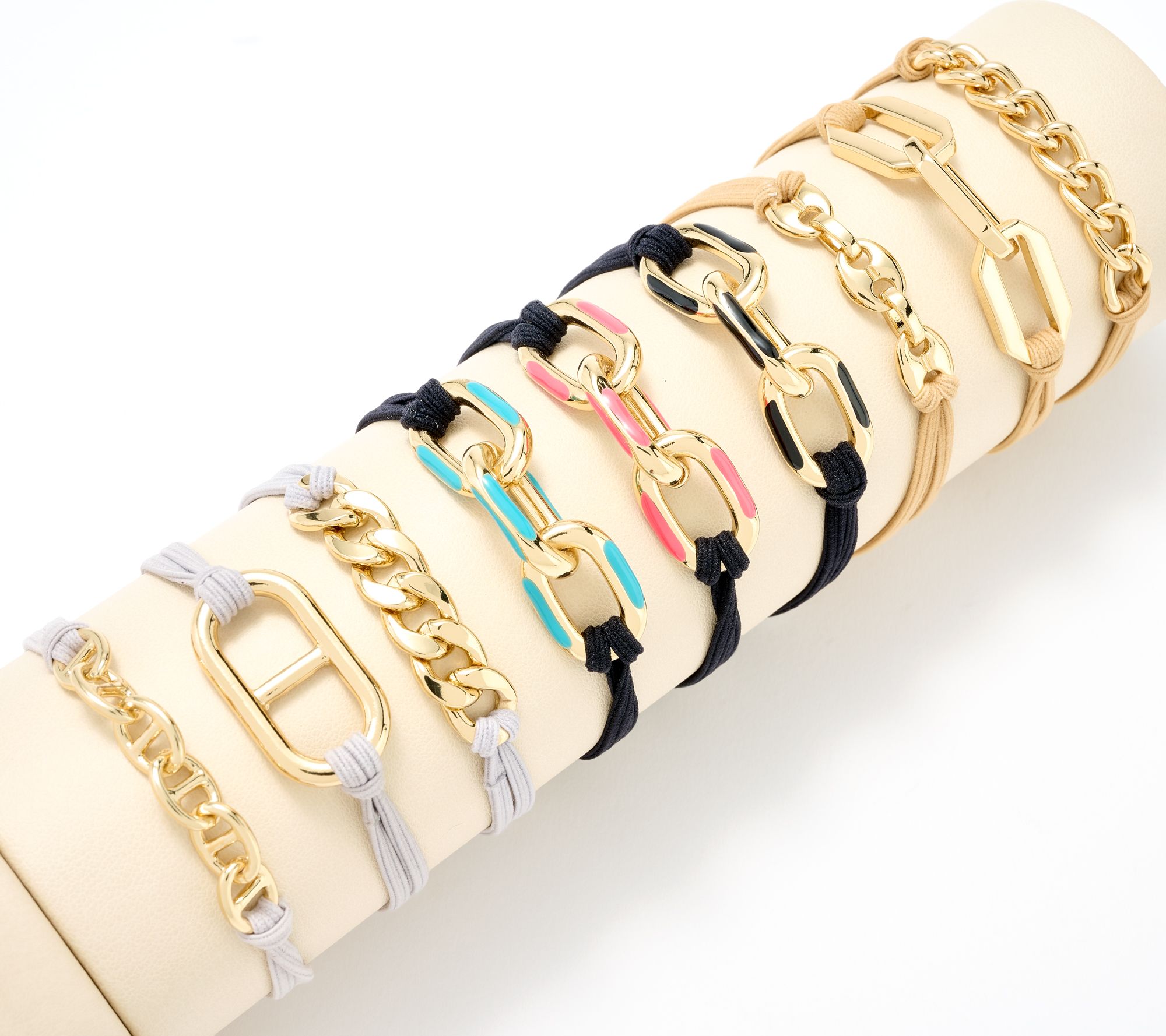 Maya J Jewelry Set of 9 Designer Hair Tie Bracelets