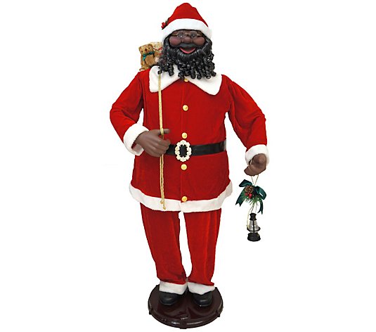 Christmas Time 58-In African American Dancing Santa with Toy - QVC.com