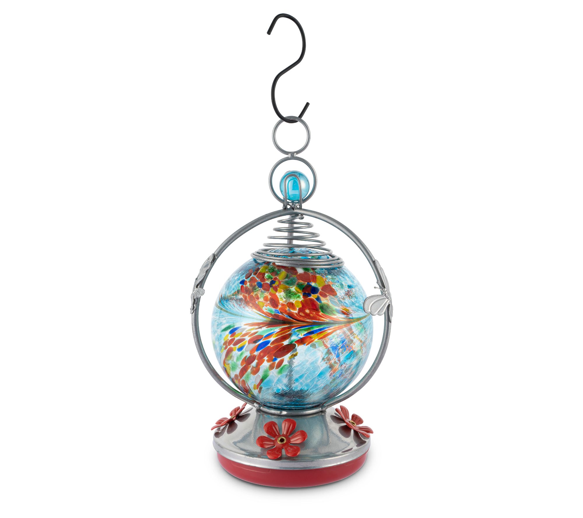 Backyard Expressions Hanging Glass Hummingbird Feeder