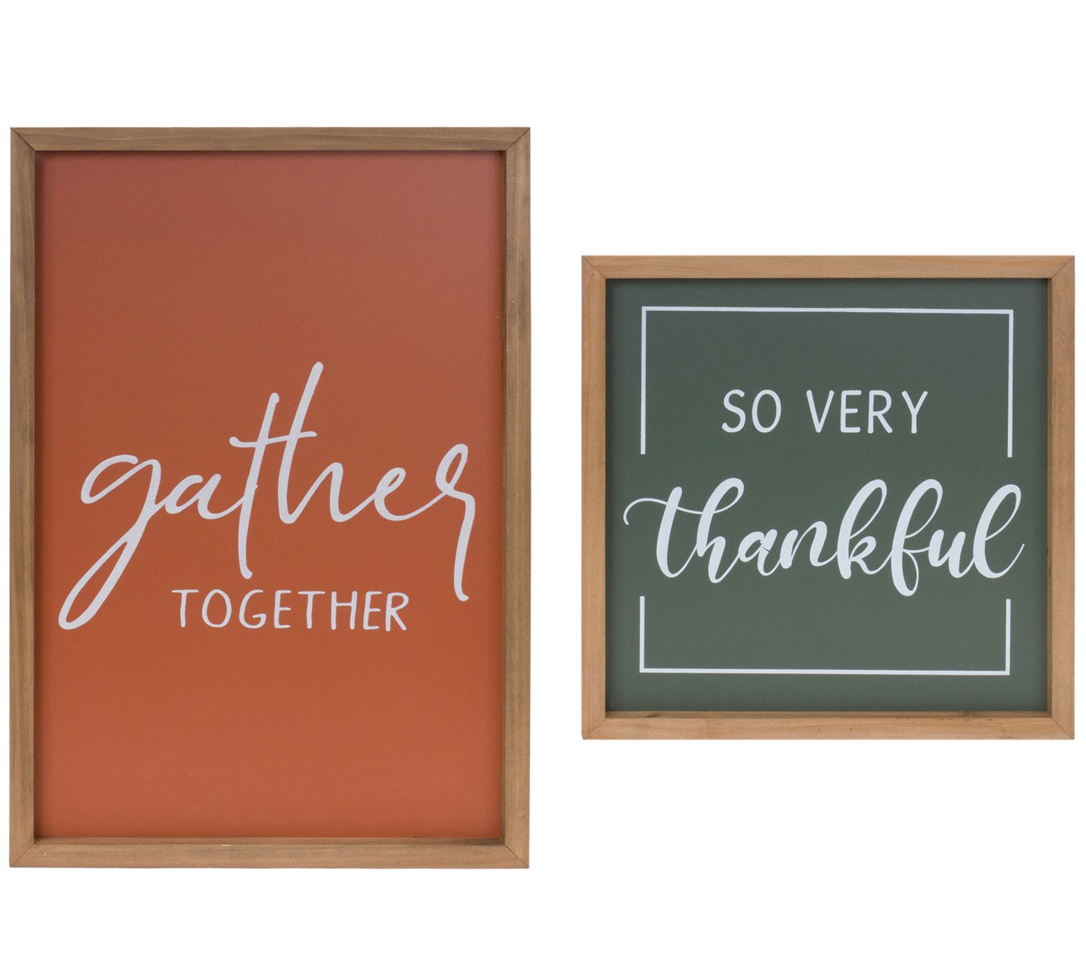 Melrose S/2 Gather and Thankful Sentiment Signs