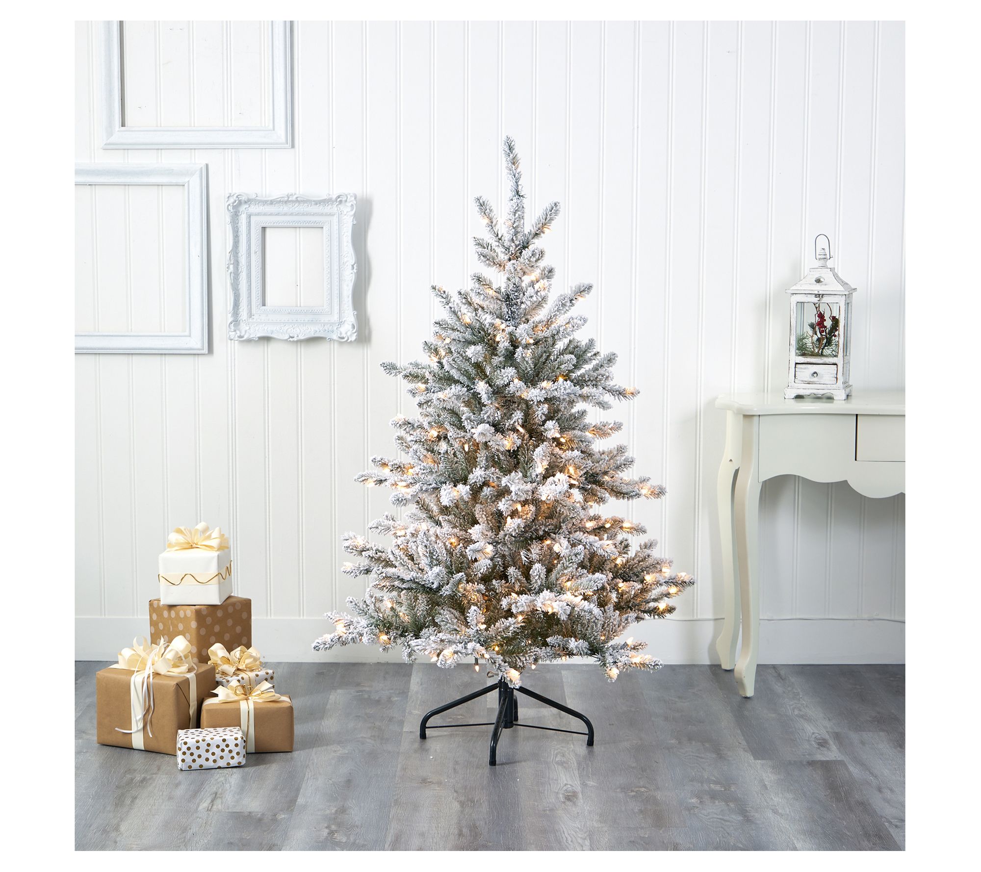 Nearly Natural 5' Flocked West Virginia Faux Ch ristmas Tree - QVC.com