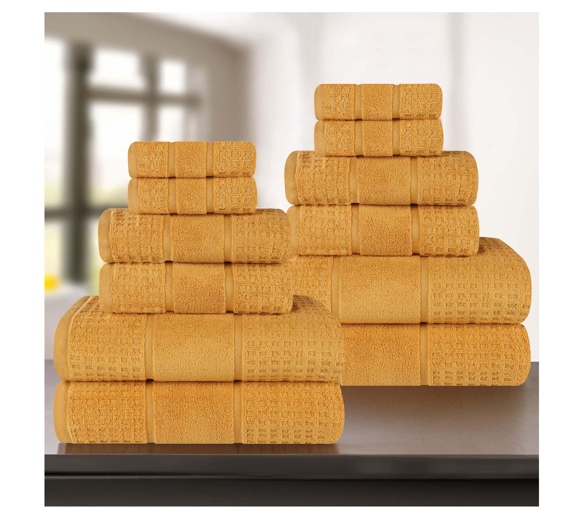 Superior Cotton Waffle Honeycomb 12 Piece TowelSet