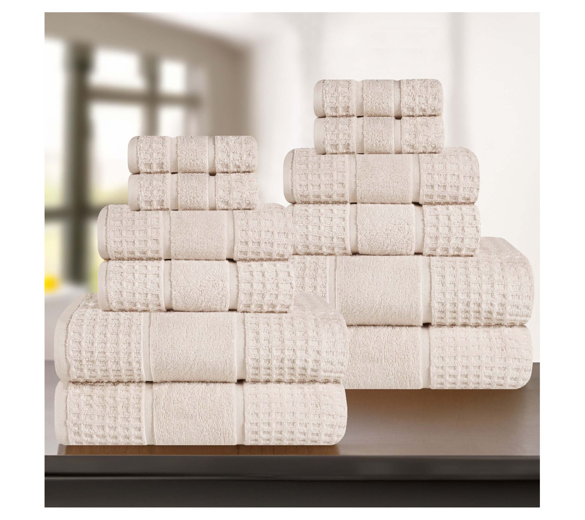 Superior Cotton Waffle Honeycomb 12 Piece TowelSet