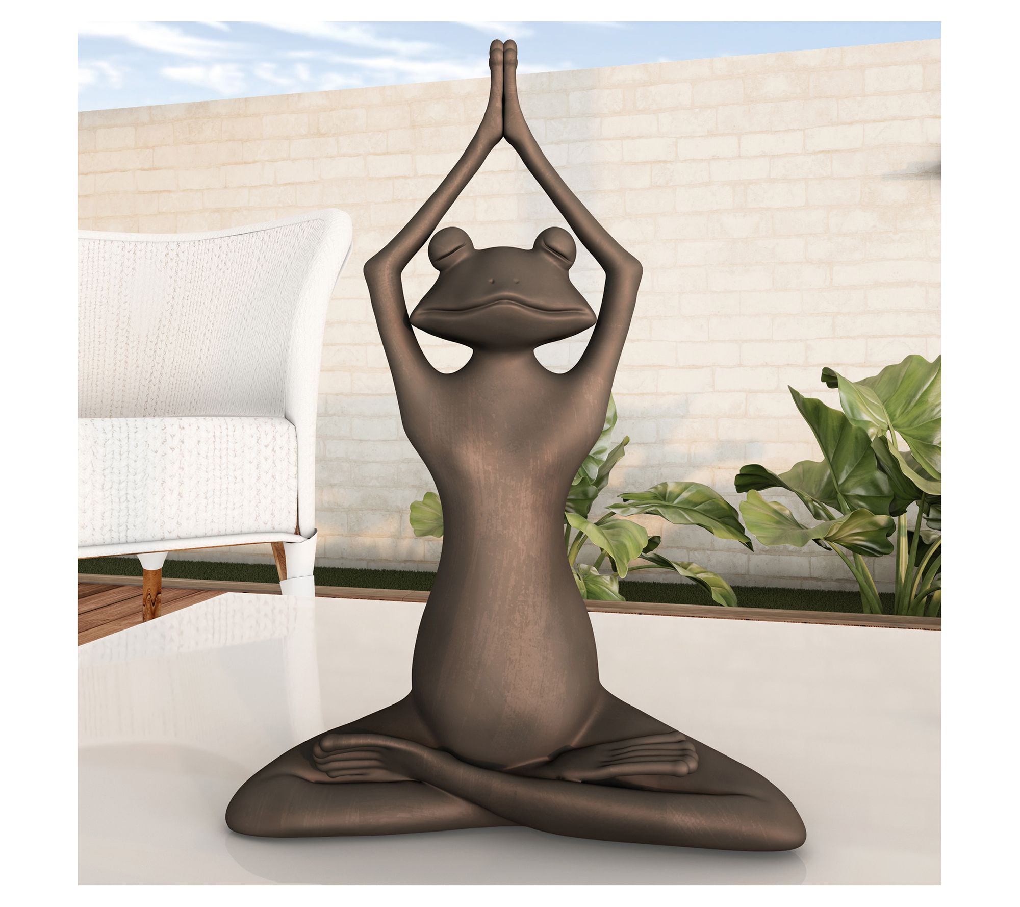 Pure Garden Stretching Frog Statue Zen Animal Yoga Figurine