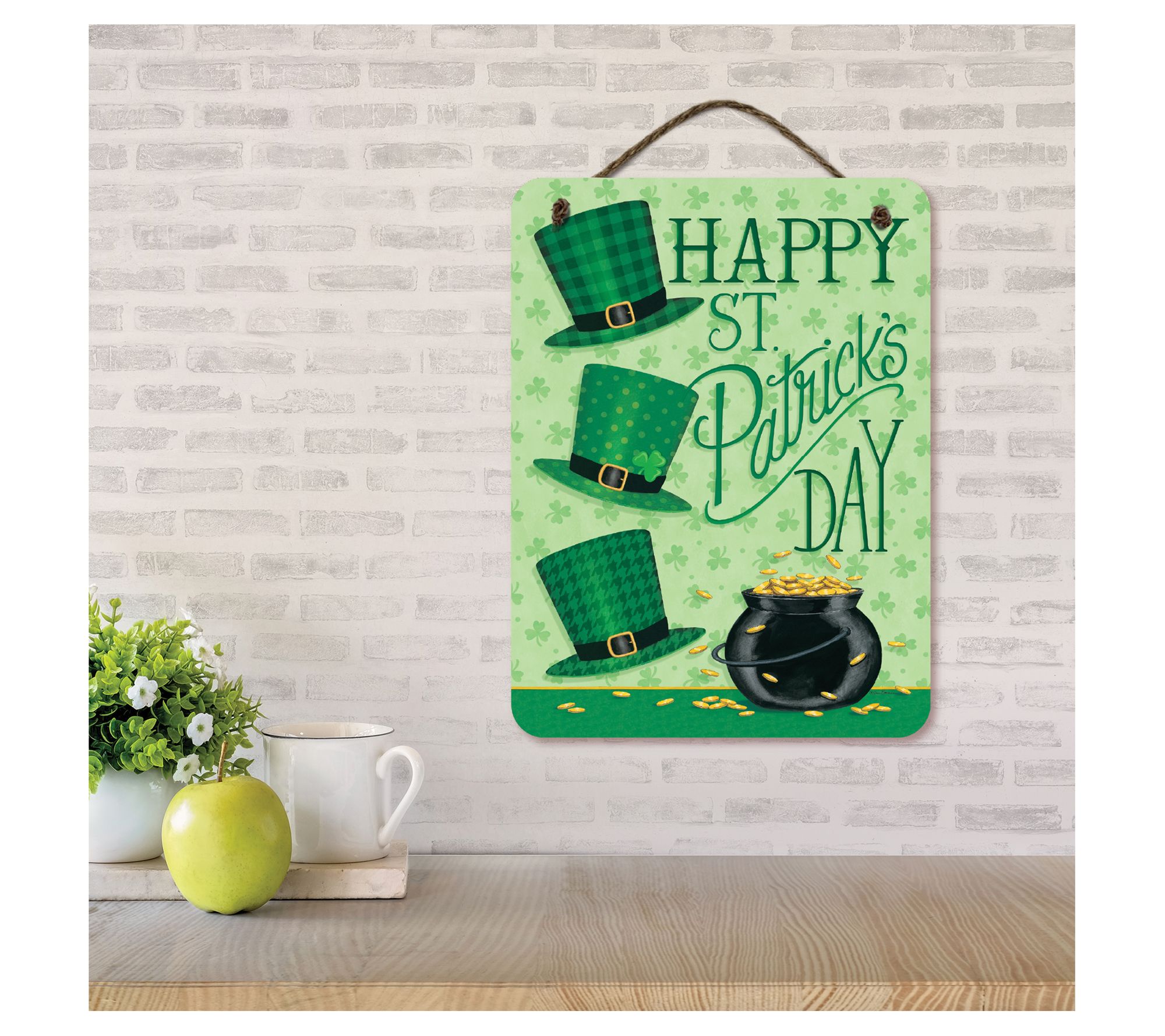 Courtside Market St. Patrick's Day Pot 12x16 Hanging Sign