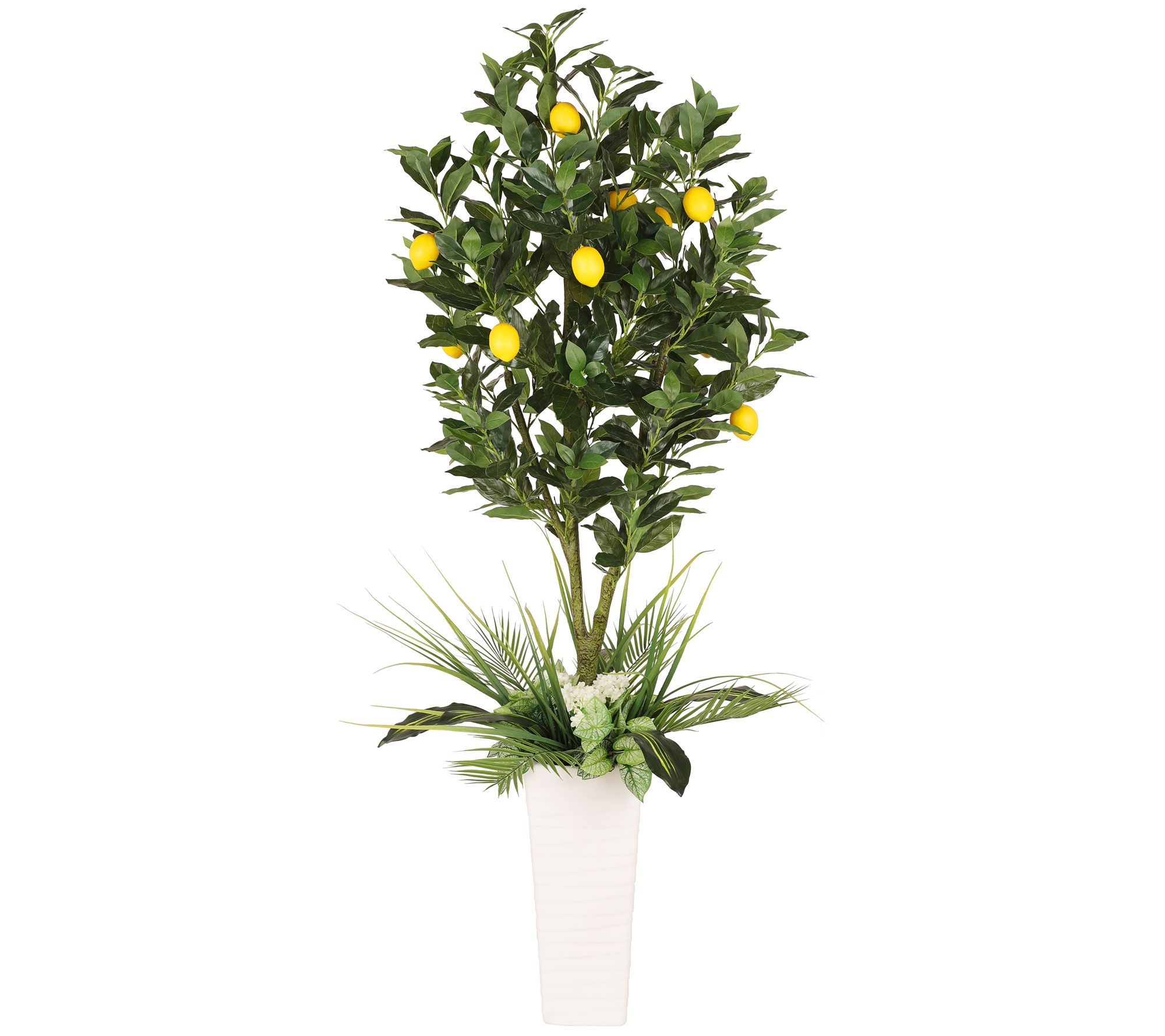 Puleo International 6 ft. Artificial Lemon Treewith Pot