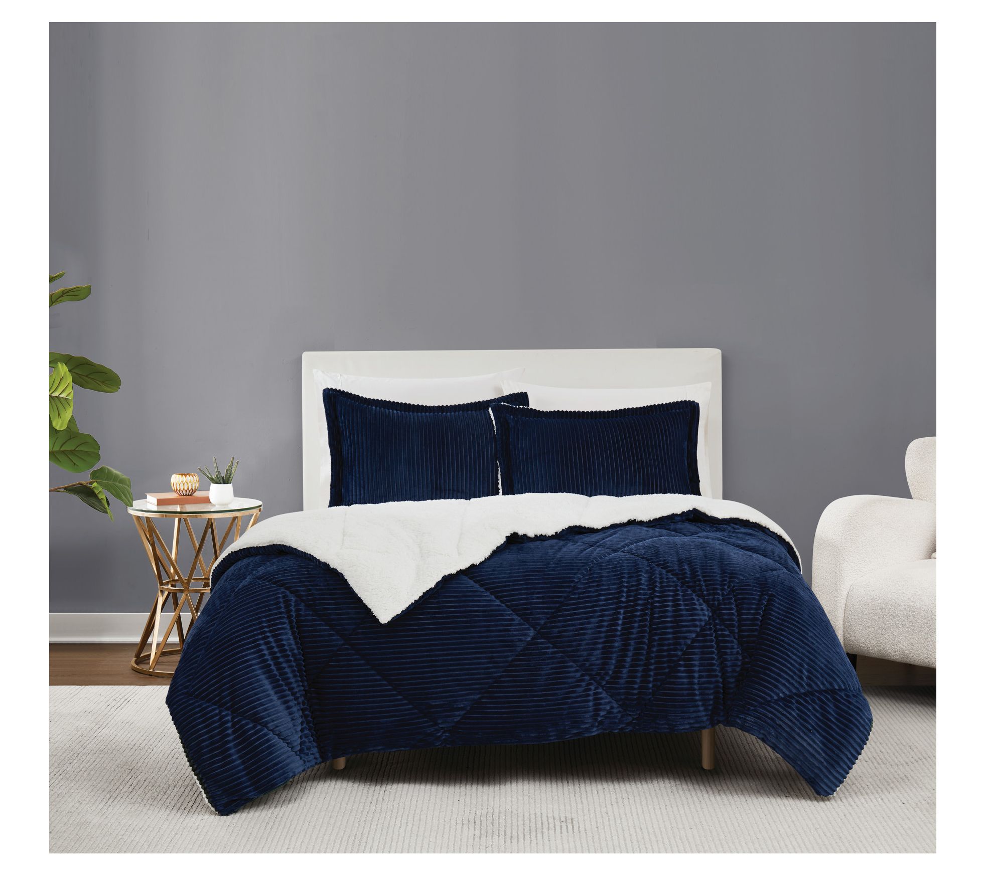 Brooklyn Loom Corduroy Full/Queen 3 Piece Comforter Set