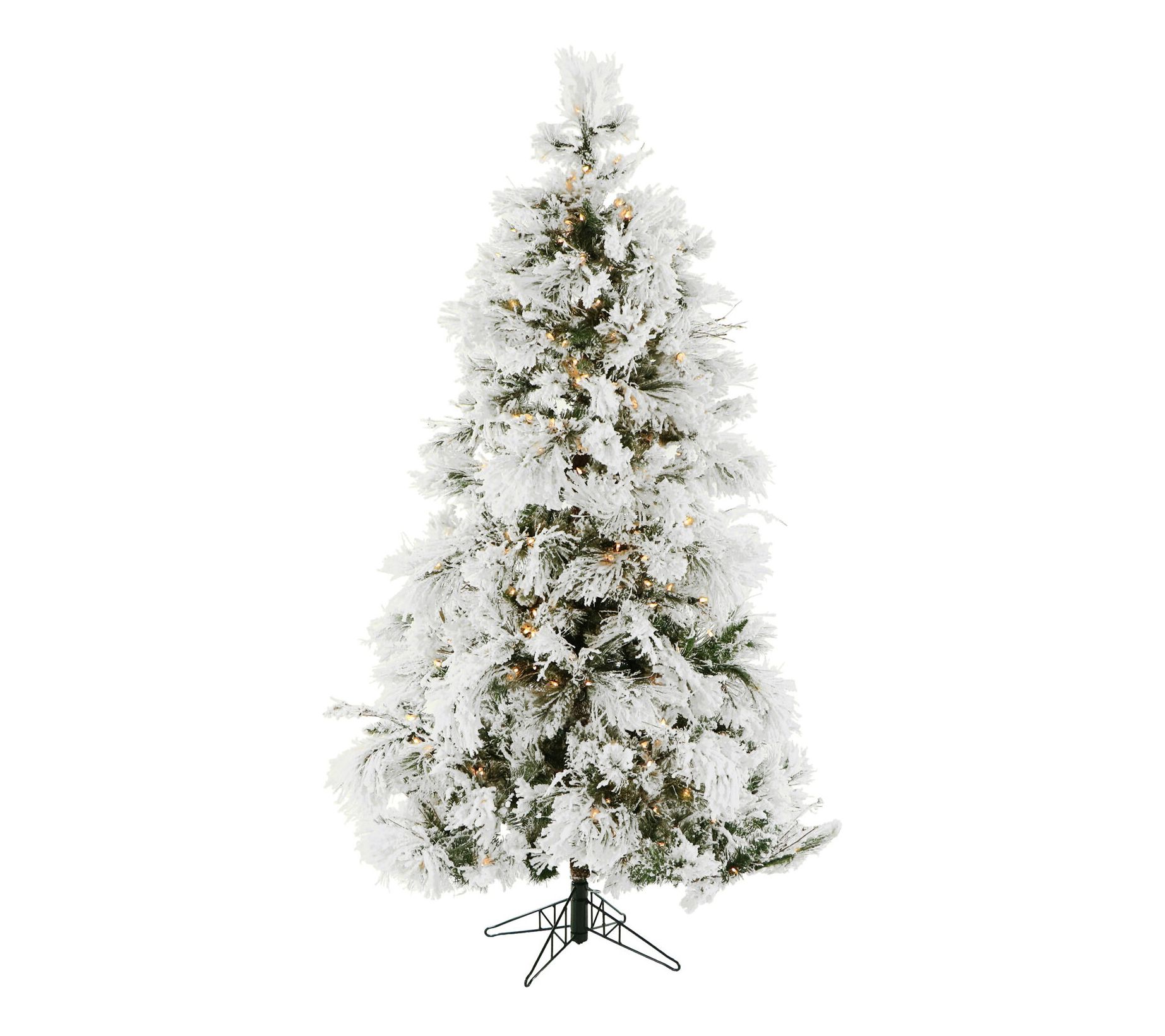 Christmas Time 5-Ft. Frosted Fir Flocked Slim Christmas Tree w