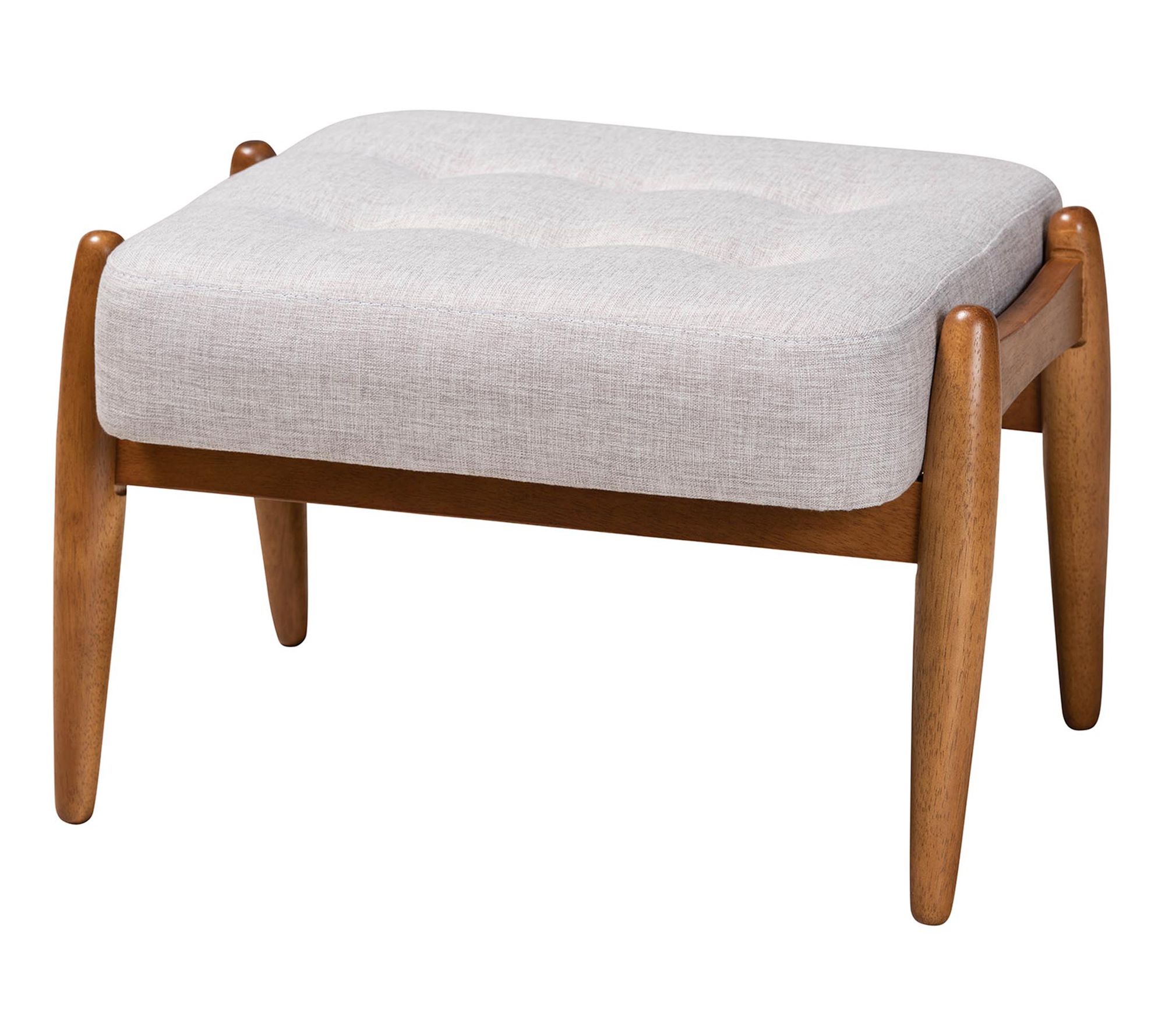 Baxton Studio Jeanine Fabric and Wood Ottoman Footstool
