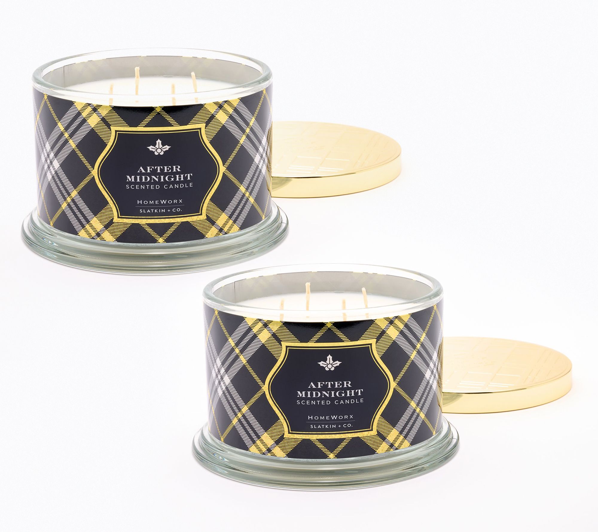 HomeWorx by Slatkin + Co. S/2 18oz After Midnight Candles