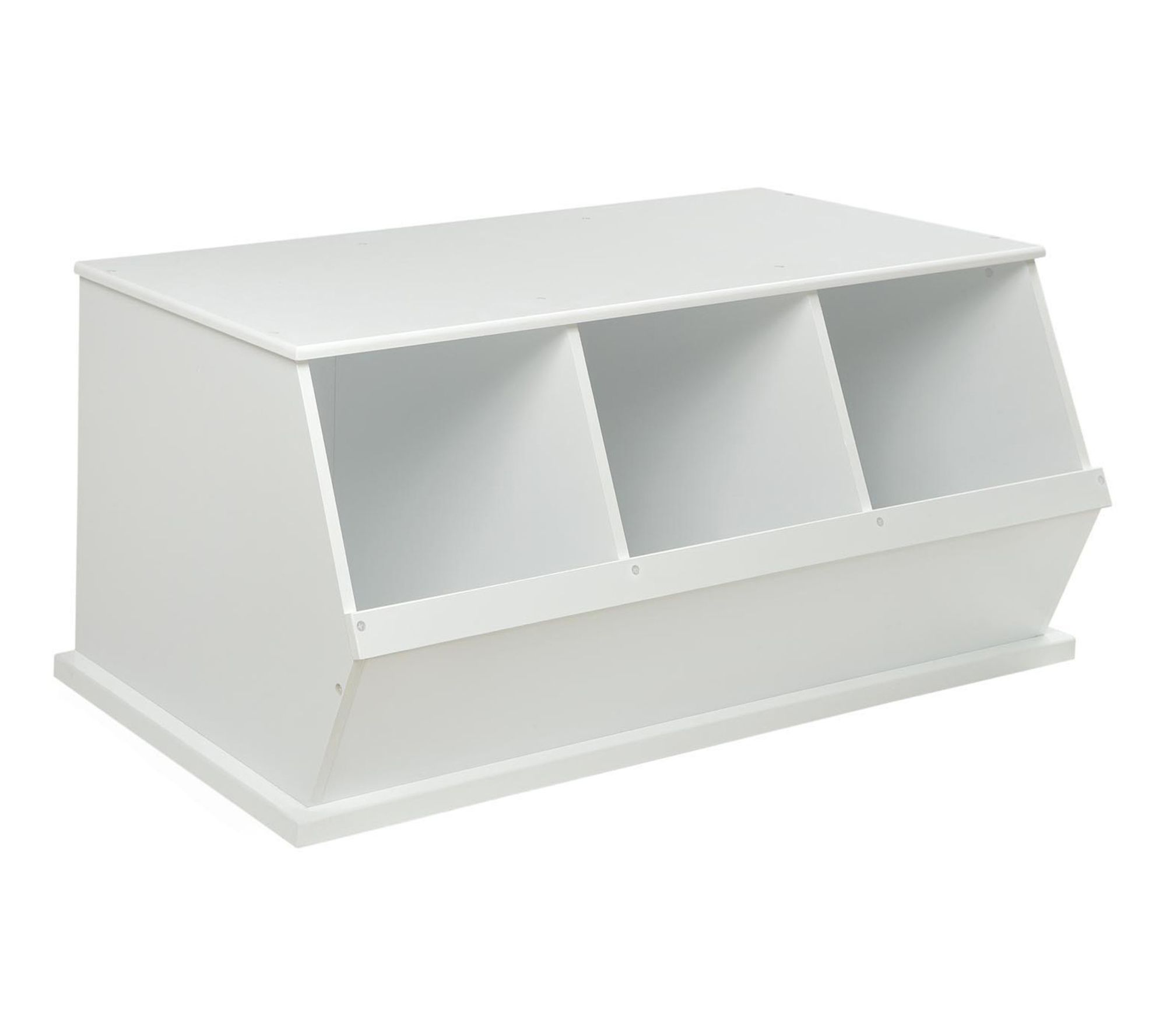 Badger Basket Three Bin Stackable Toy Storage Cubby White