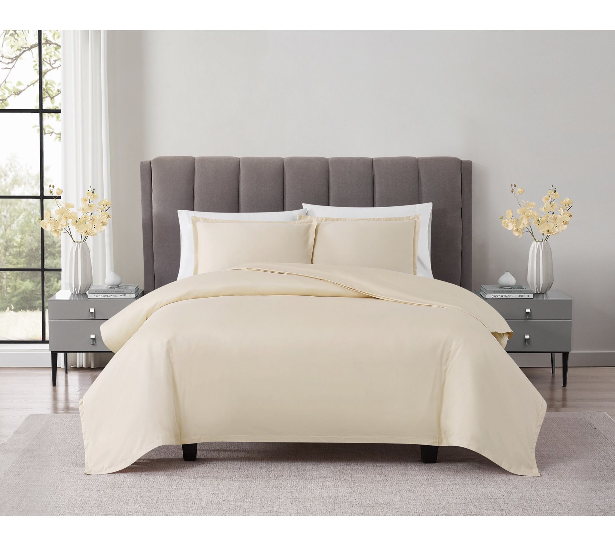 Badgley Mischka Cotton Sateen Full/Queen 3-Piece Duvet Set