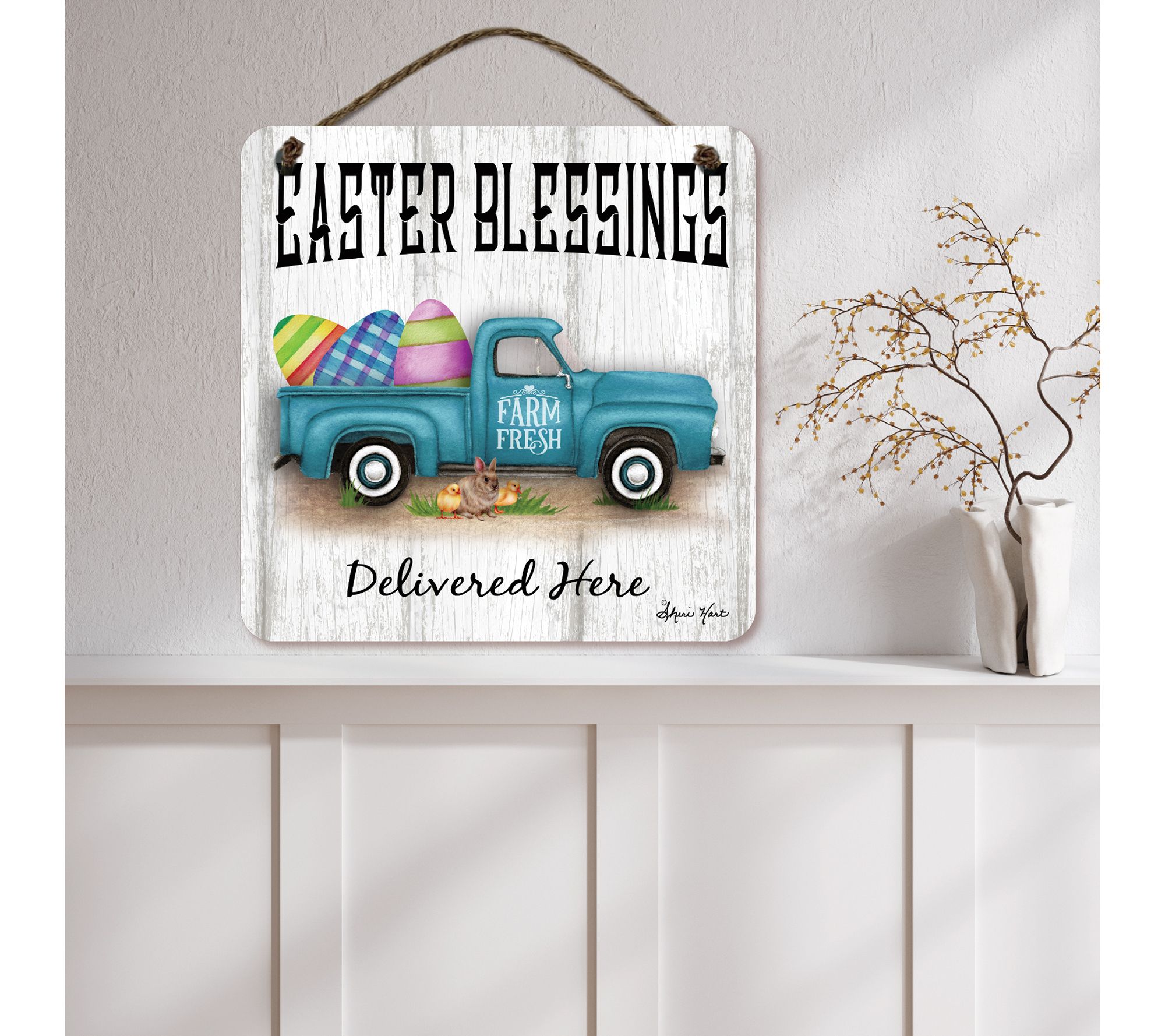 Courtside Market Easter Blessings II 15x15 Artboard with Twine