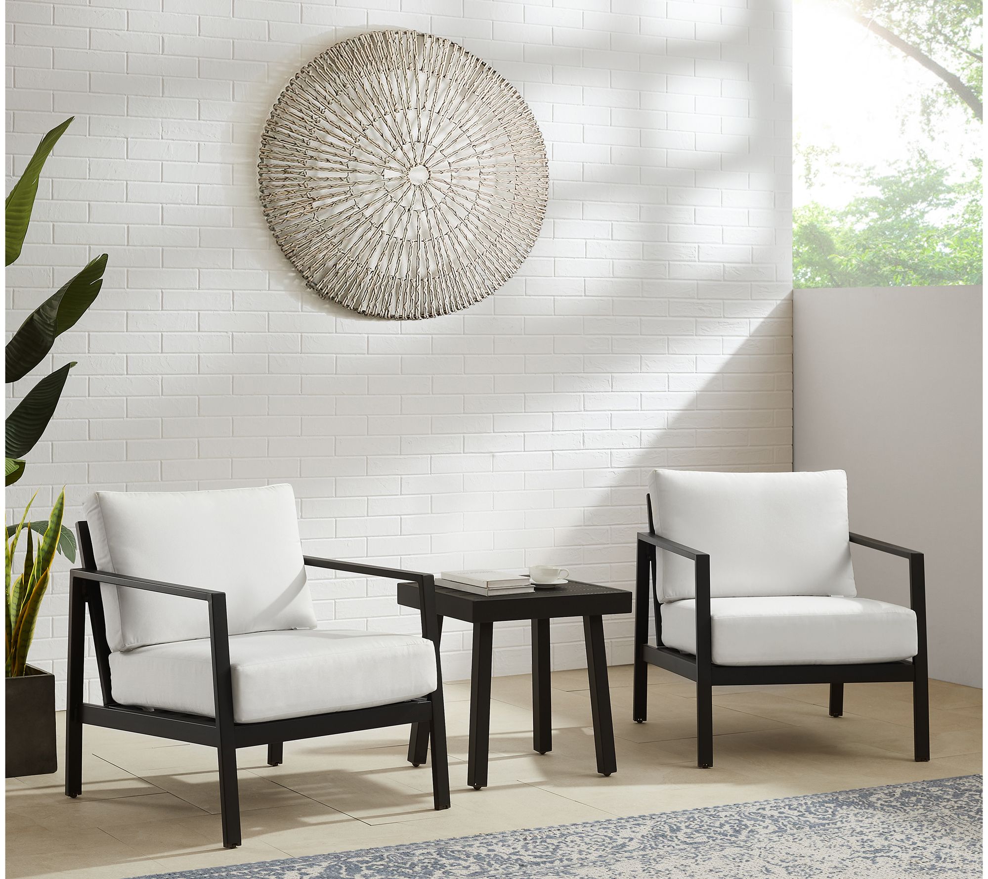 Linon Home Holland Aluminum 3-Peice Outdoor Set