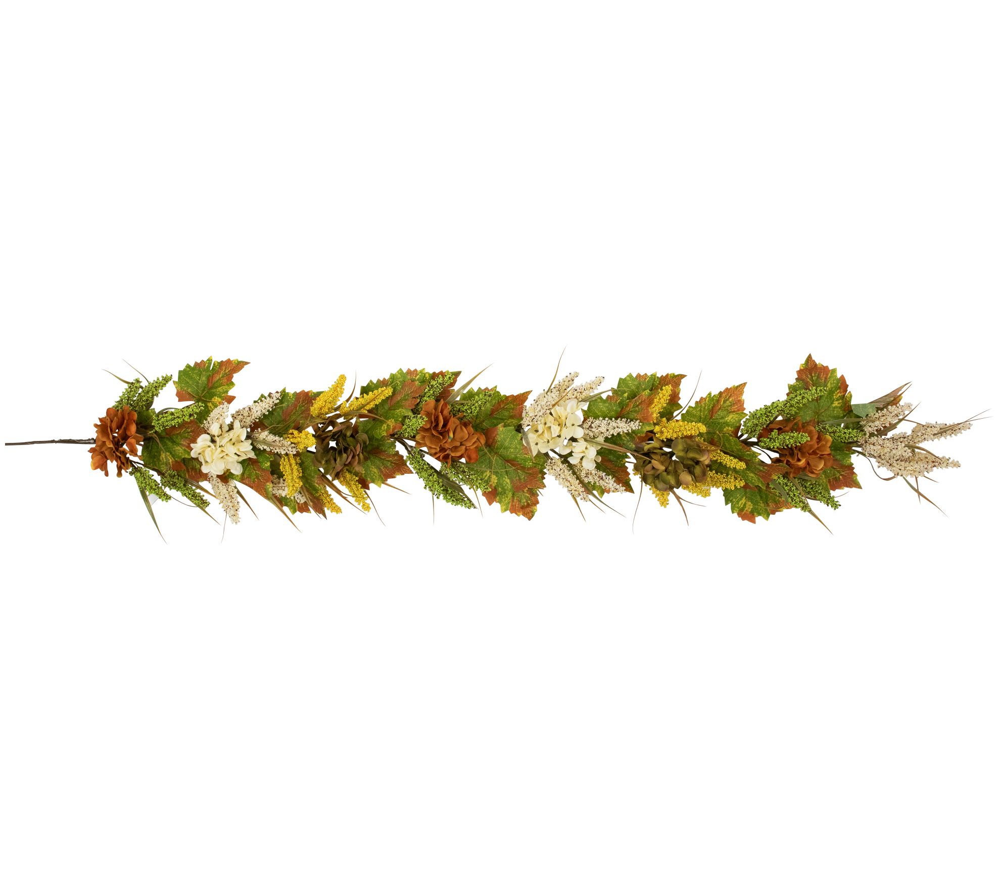 Northlight 5' x 10" Flowers with Wheat Harvest Garland Unlit