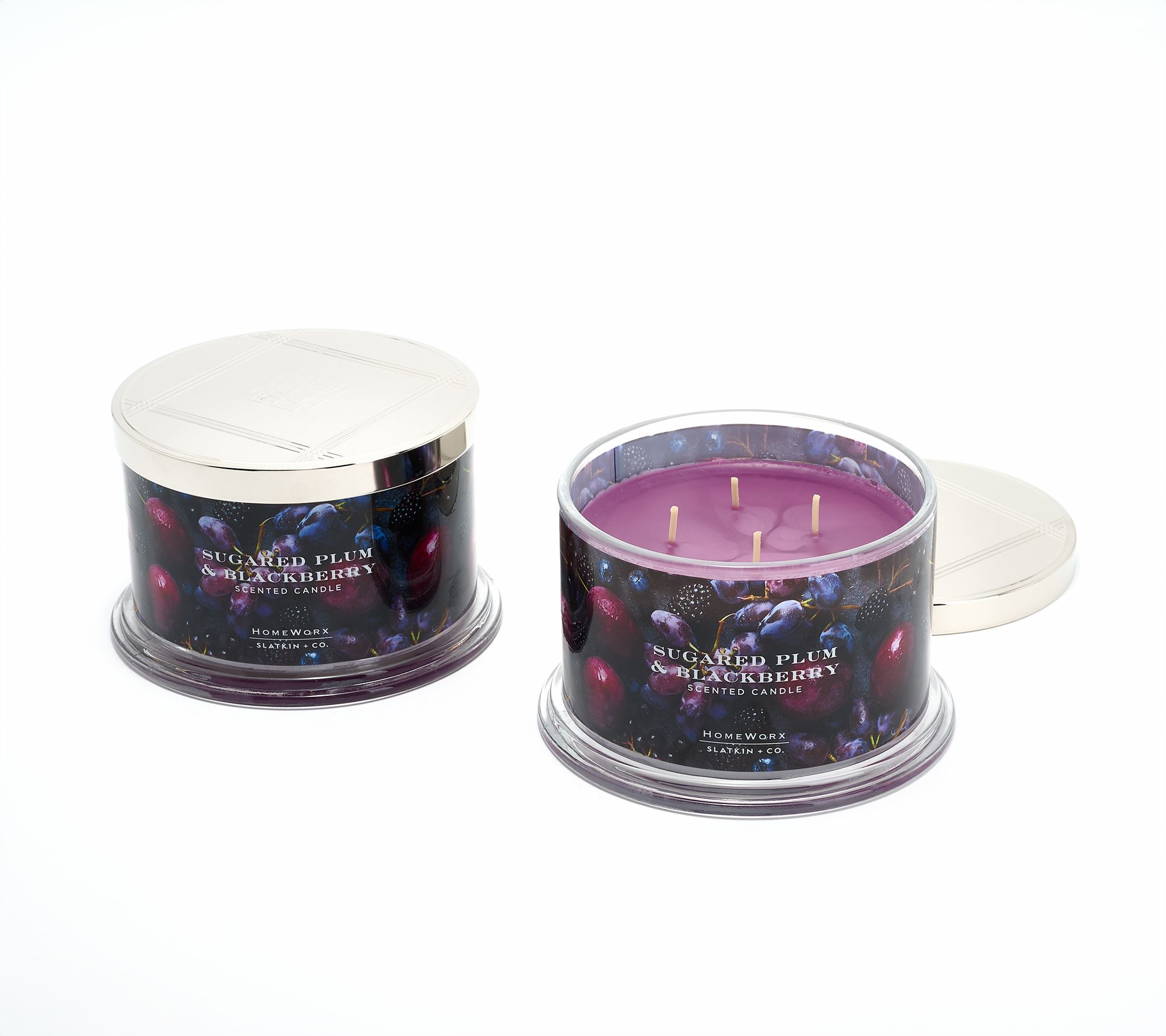 As Is HomeWorx by Slatkin + Co. S/2 18ozSugar Plum & Blackber