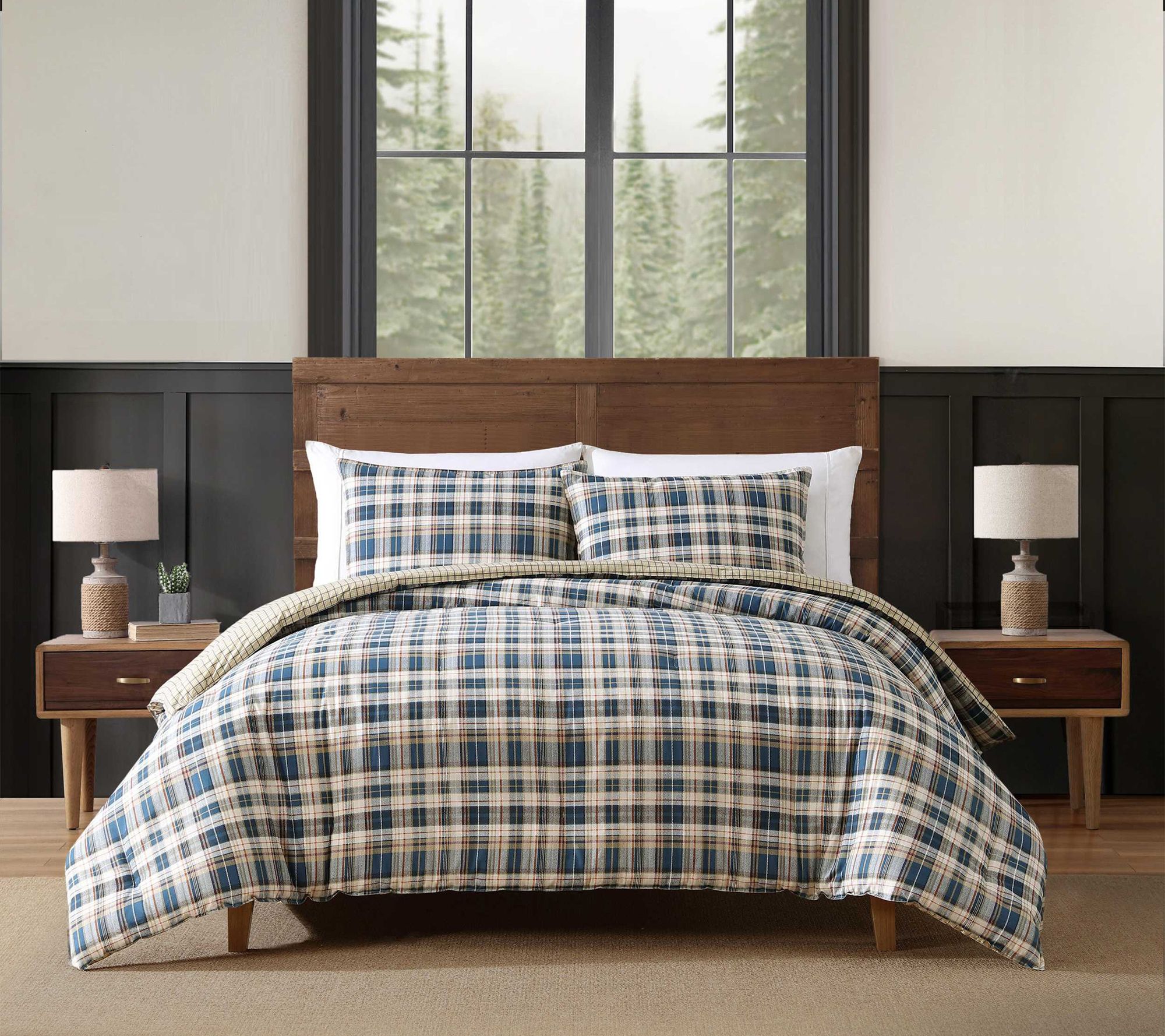 Eddie Bauer Port Gamble Blue Cotton Full/QueenComforter Set