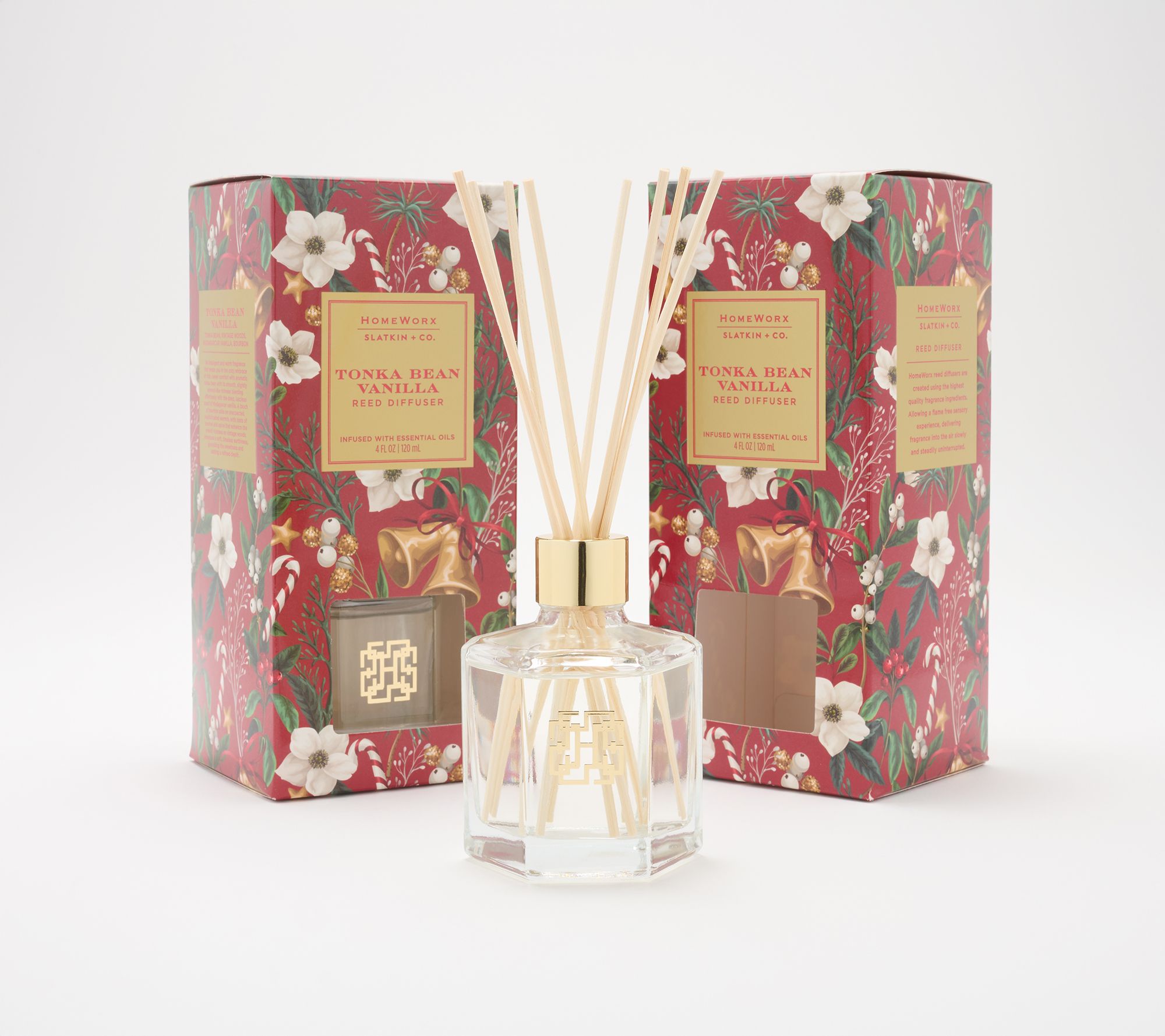 "As Is" HomeWorx by Slatkin + Co. S/2 Cozy Winter Reed Diffusers