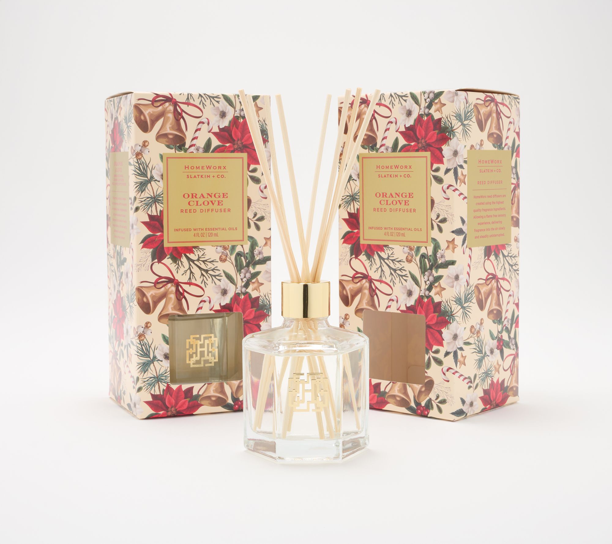 "As Is" HomeWorx by Slatkin + Co. S/2 Cozy Winter Reed Diffusers