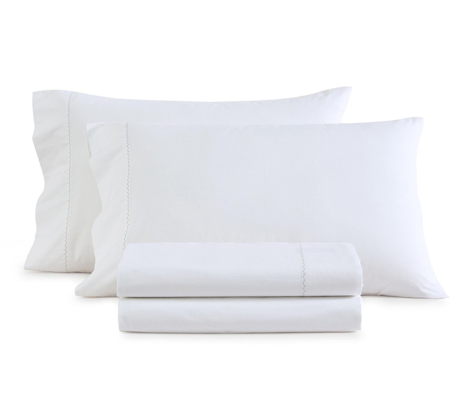 Martha Stewart Lilly Pond Leaf Green Cotton Queen Sheet Set