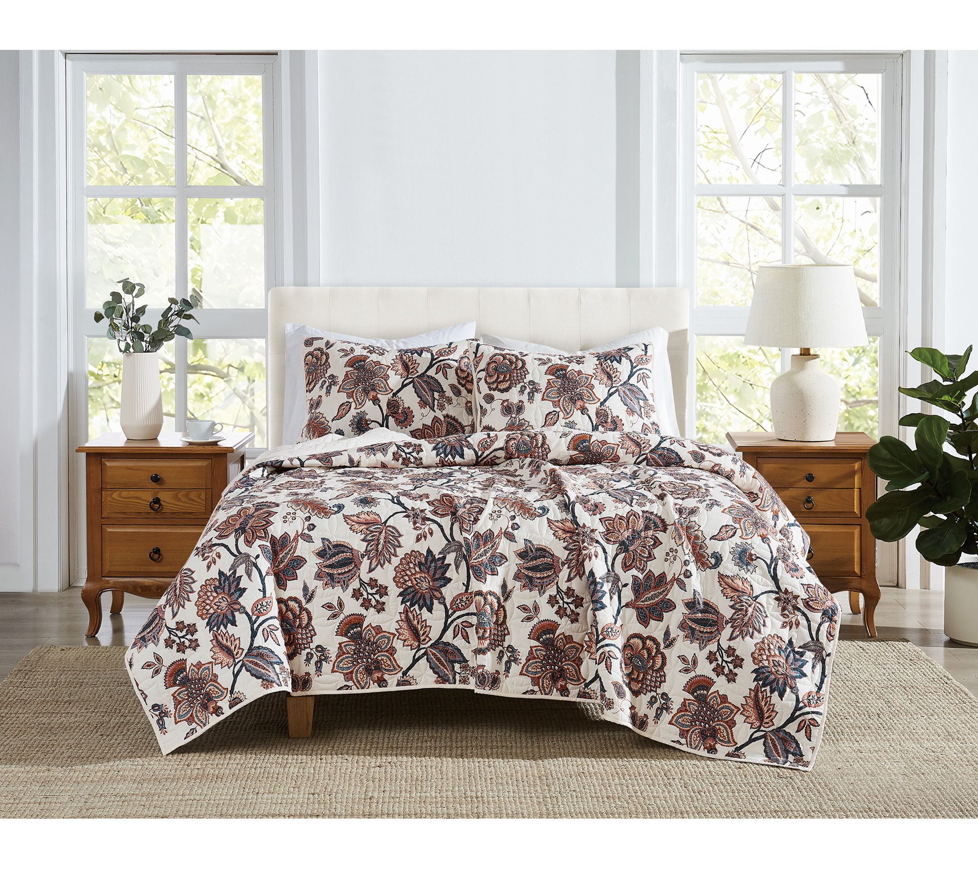 Cannon Chloe Jacobean Full/Queen 3 Piece QuiltSet