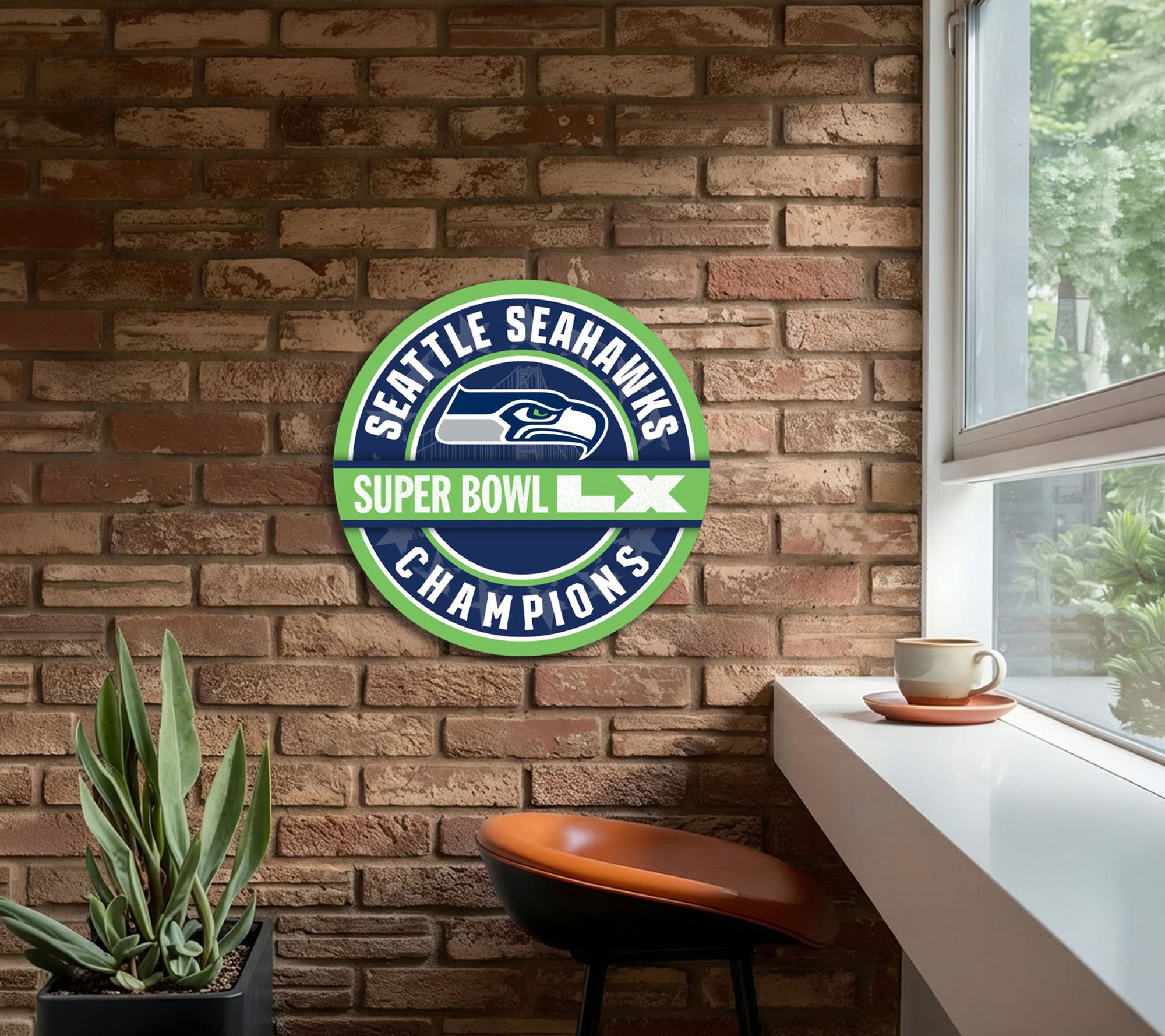 Fan Creations Seattle Super Bowl LX Champions 2 4" Striped Sign