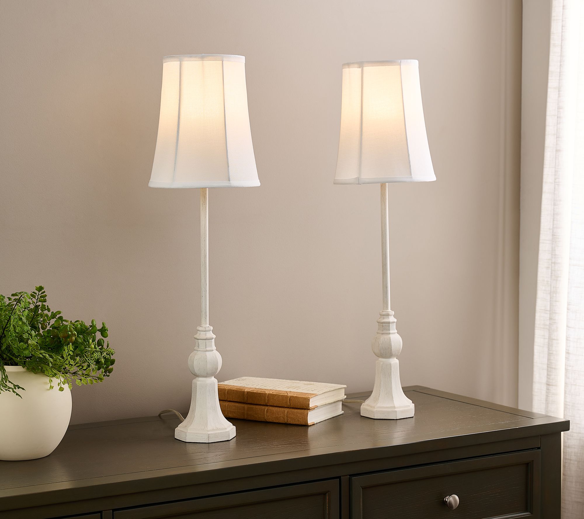 "As Is" Set of Set of 2  28" TasselInspired Buffett Lamps with Shade