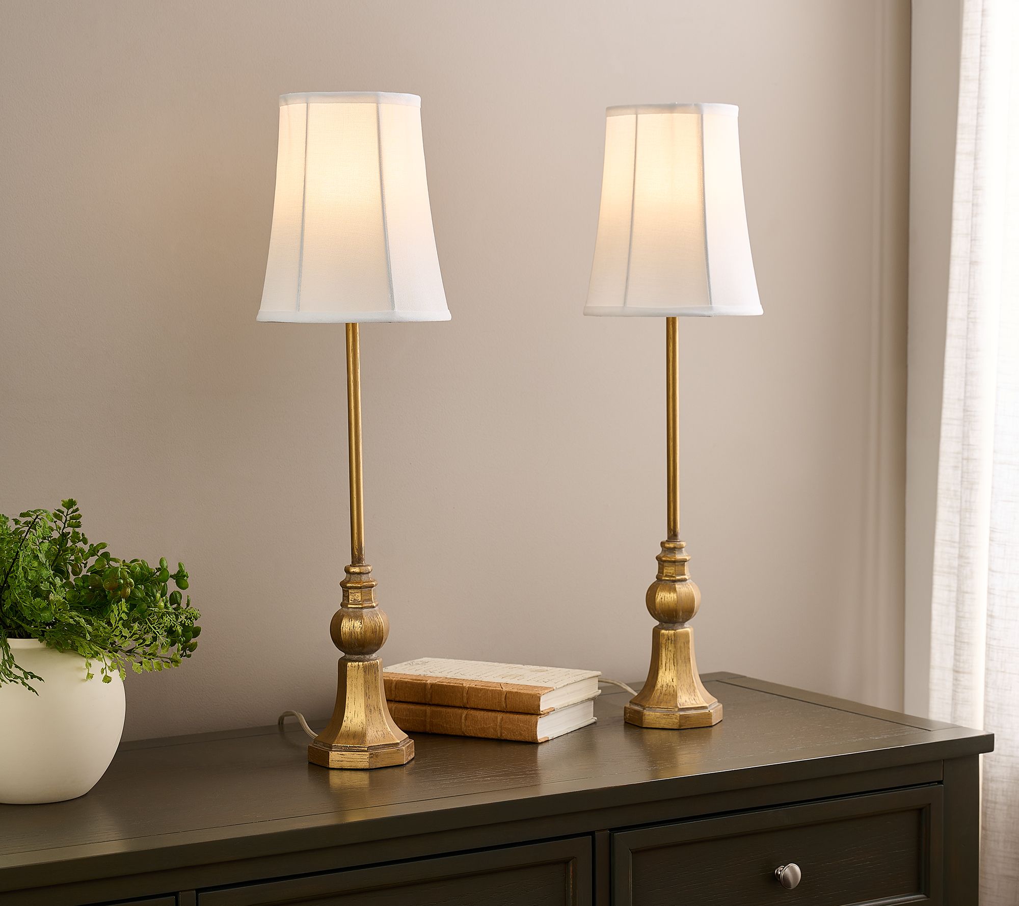 "As Is" Set of Set of 2  28" TasselInspired Buffett Lamps with Shade