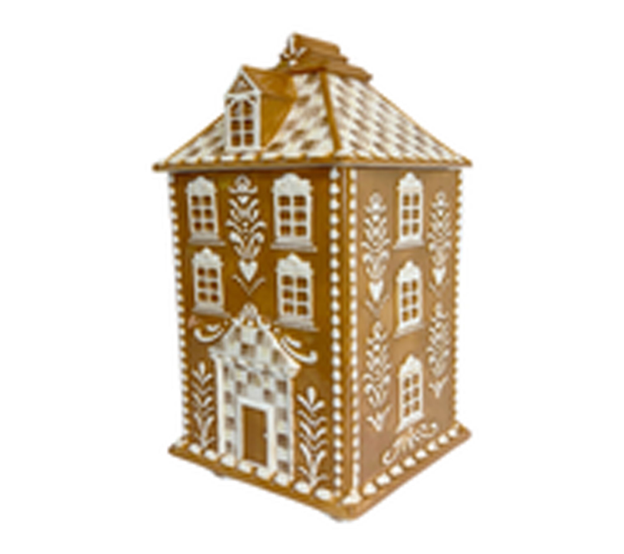 MacKenzie- Childs Mocha Check Gingerbread Large Canister