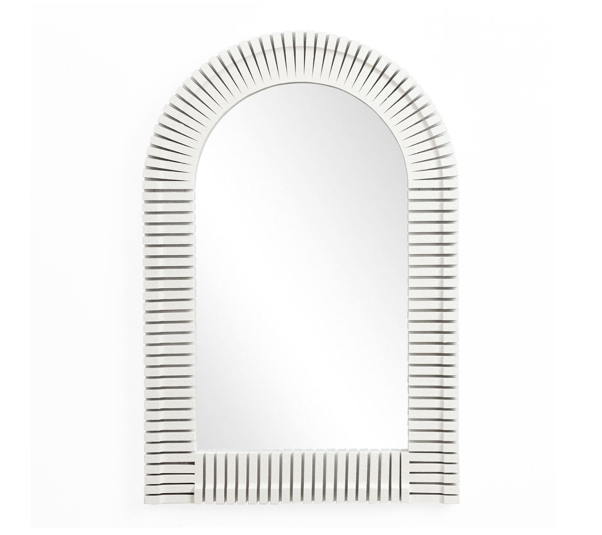 LuxenHome White Arch Rectangle 35.91" H x 24.02" W Wall Mirror