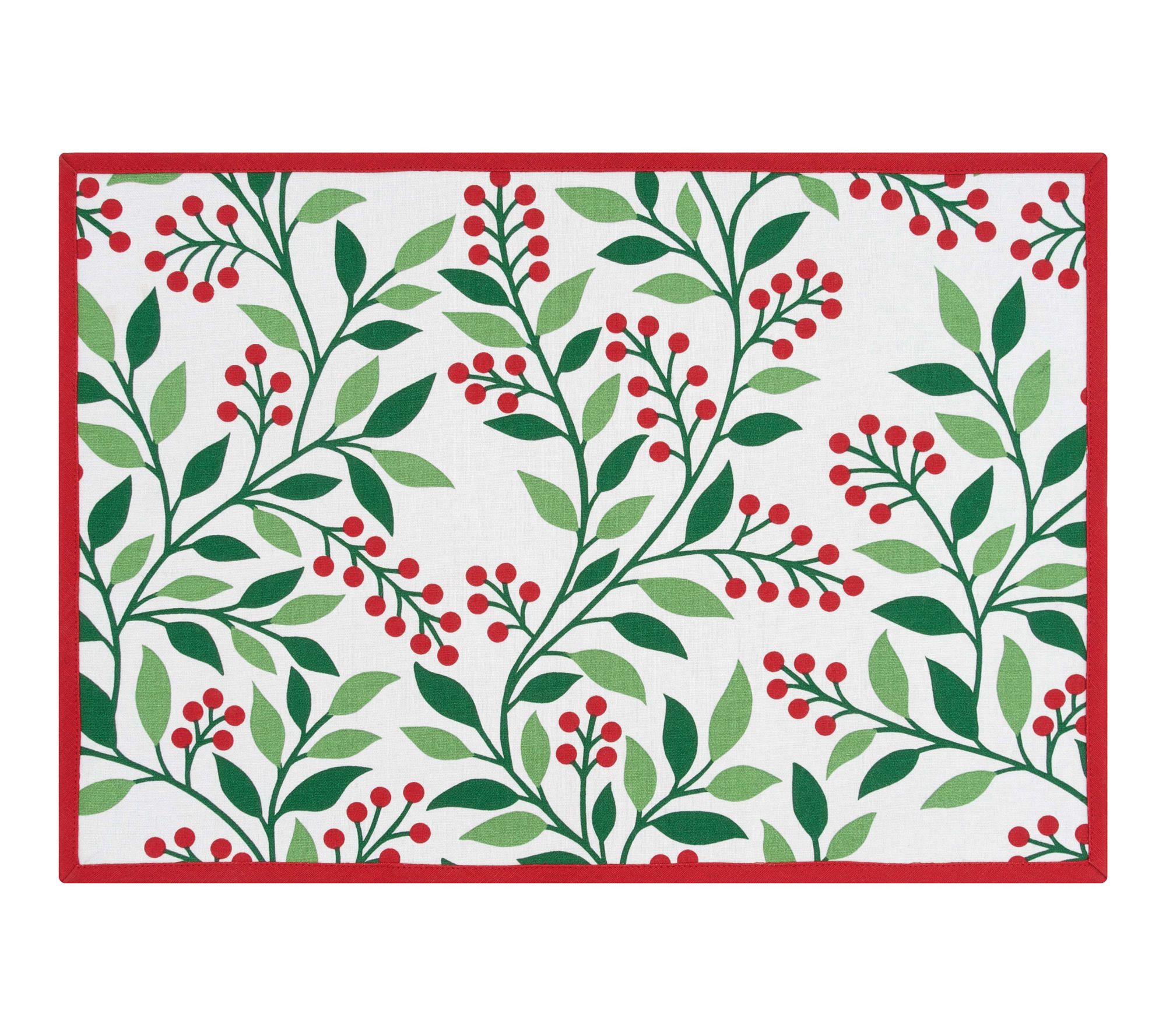 Berry Botanical Christmas Set of 6 Placemats  by Valerie