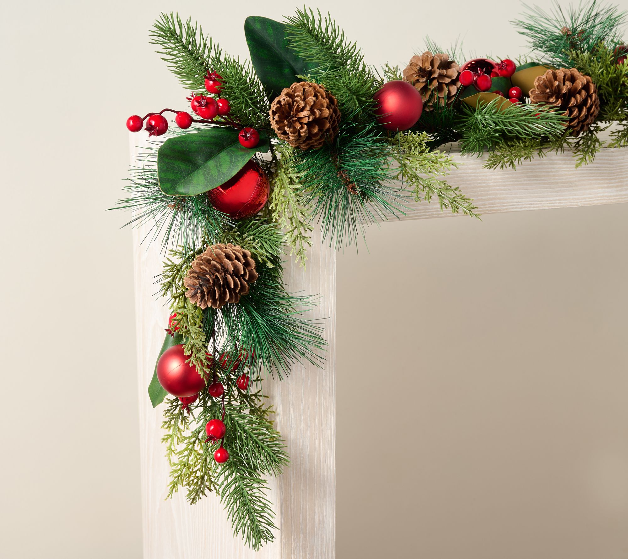 4' Ornament, Berry and Pinecone Garland by Valerie