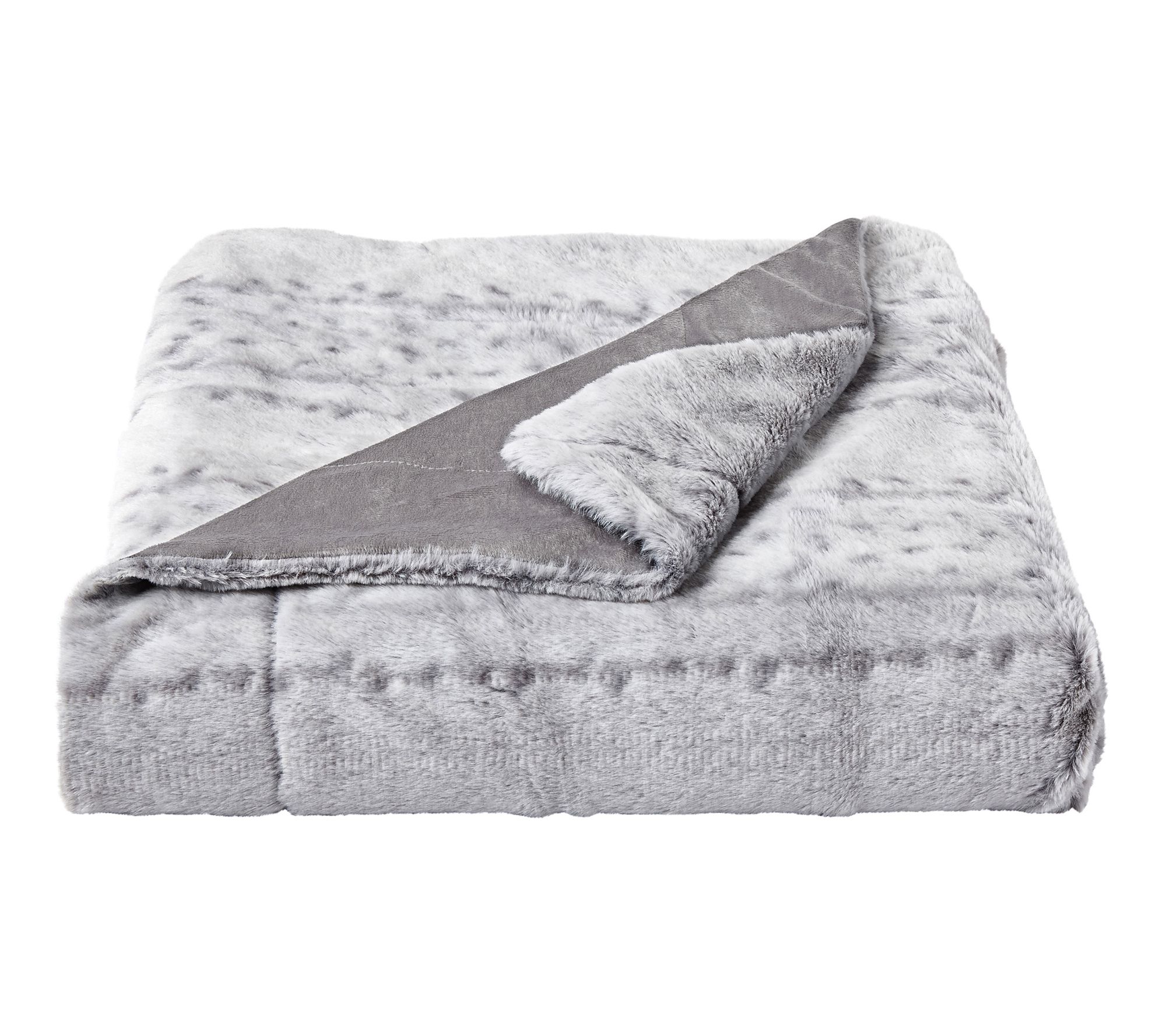 Lavish Home Plush Blanket Hypoallergenic Faux Rabbit Fur Throw