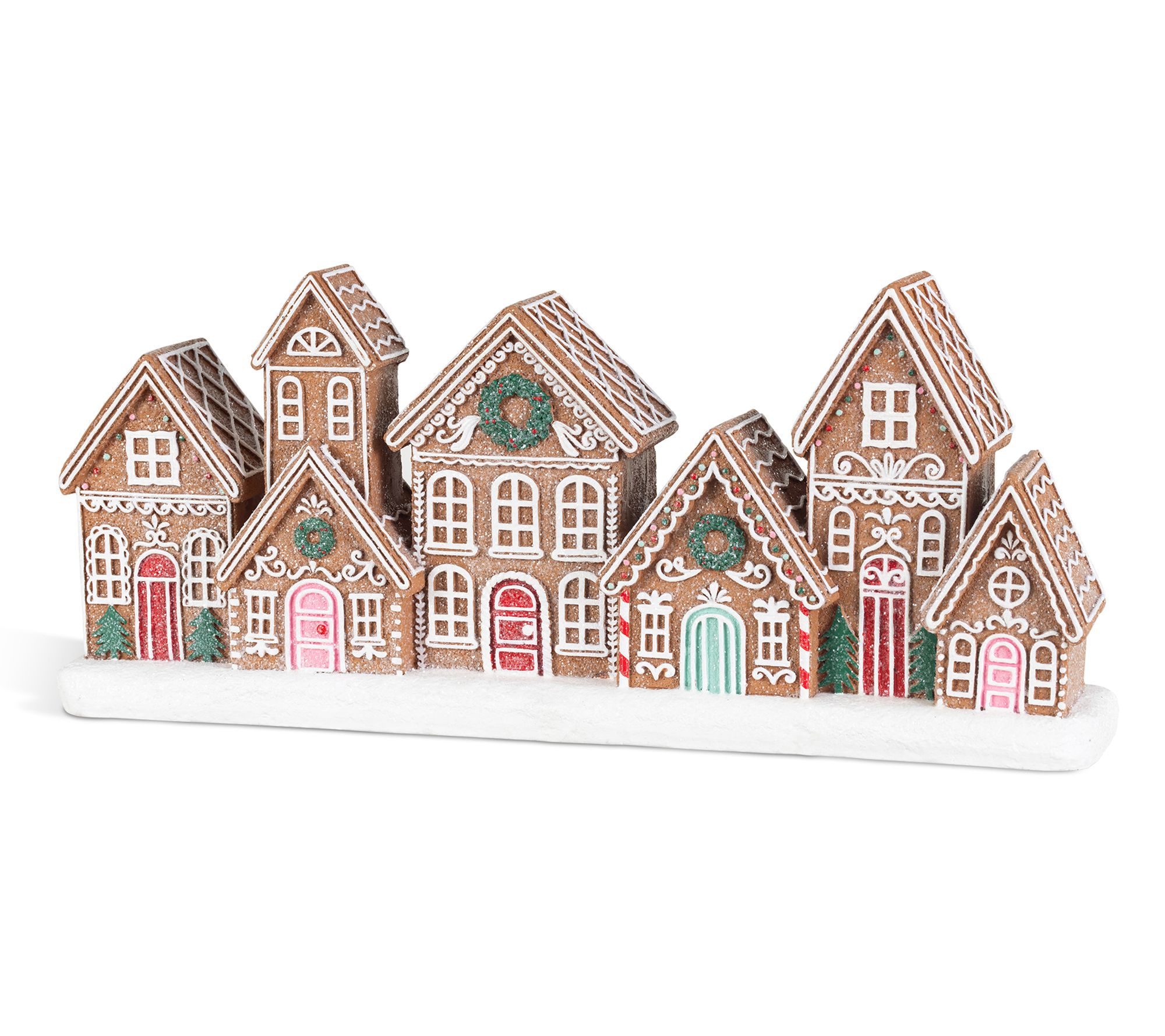 Glitzhome 13.5"L Christmas Resin Gingerbread Village House