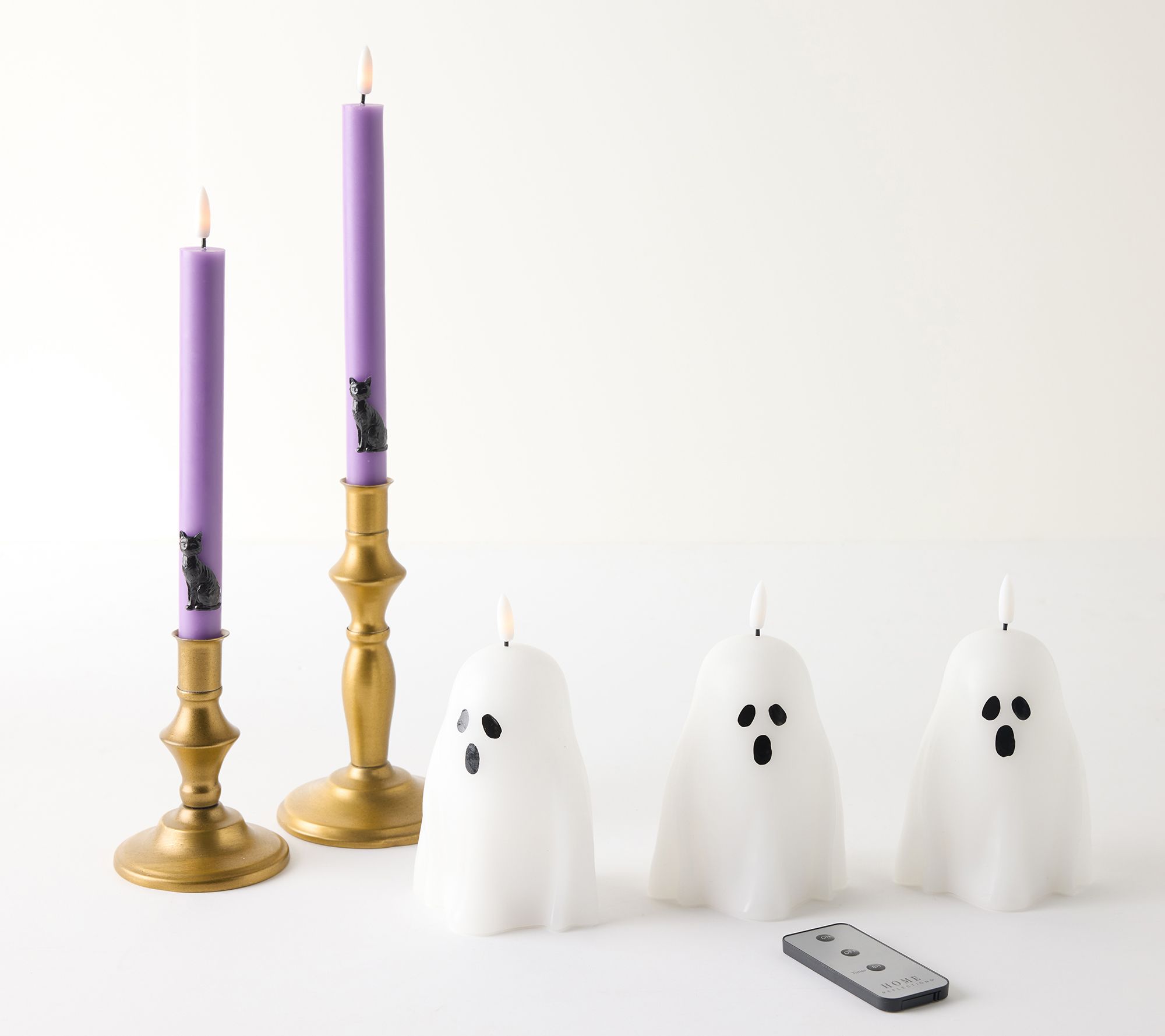 "As Is" Home Reflections S/5 Figural & Taper Flameless Candles