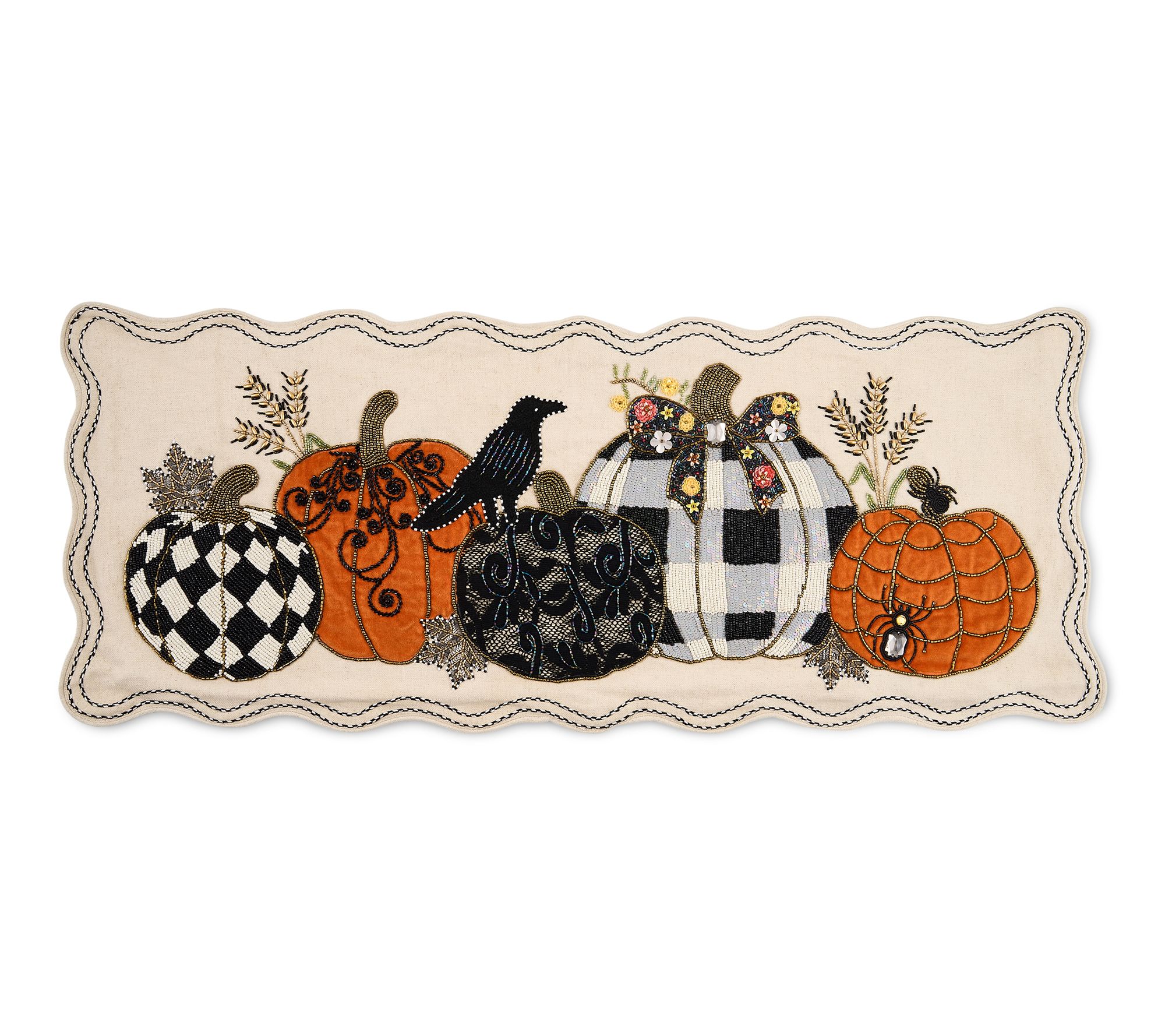  MacKenzie -Childs Pumpkin and Crow Table Runner