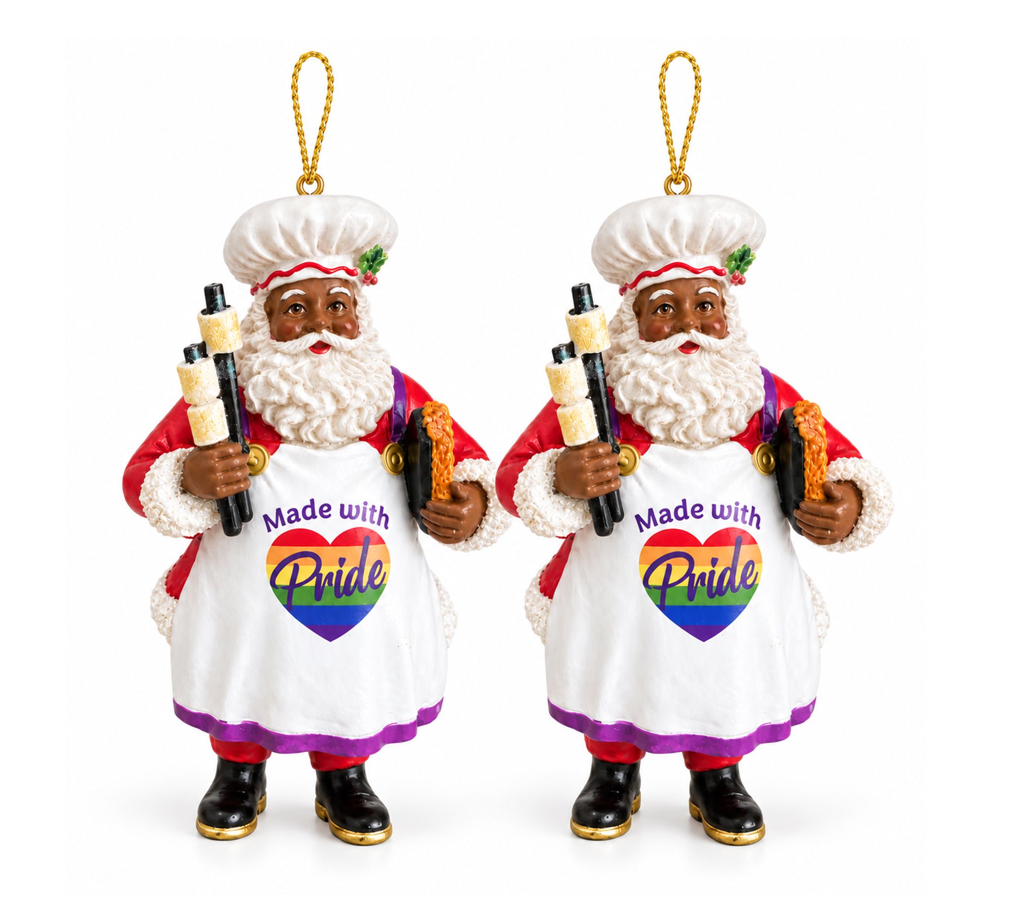 RC Home Decor -Set of 2 Santa or Mrs. Claus Pride Ornaments